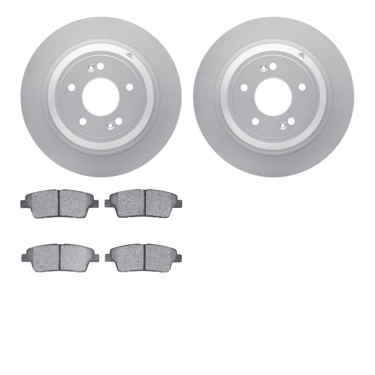 4302-03086 Geospec Brake Rotors with 3000-Series Ceramic Brake Pads Kit, 2018-2020 Kia/Hyundai/Genesis, Position: Rear