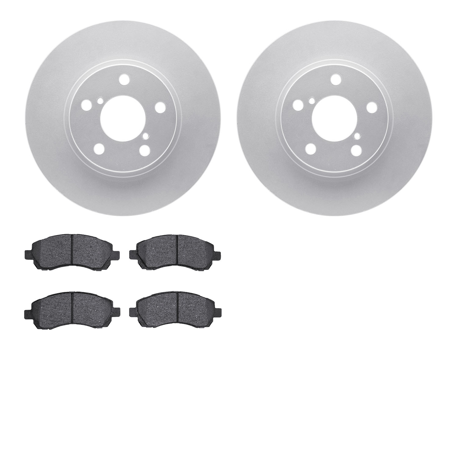 4302-13008 Geospec Brake Rotors with 3000-Series Ceramic Brake Pads Kit, 1997-2001 Subaru, Position: Front