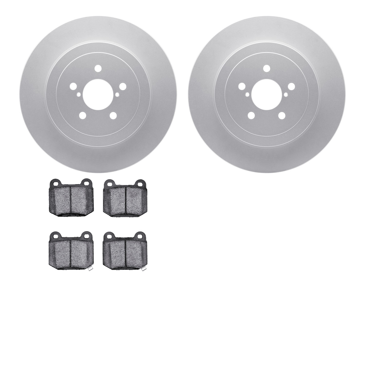 4302-13016 Geospec Brake Rotors with 3000-Series Ceramic Brake Pads Kit, 2003-2004 Subaru, Position: Rear