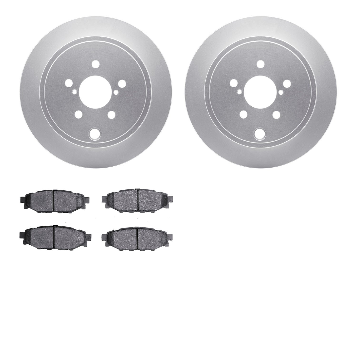 4302-13027 Geospec Brake Rotors with 3000-Series Ceramic Brake Pads Kit, 2008-2015 Subaru, Position: Rear