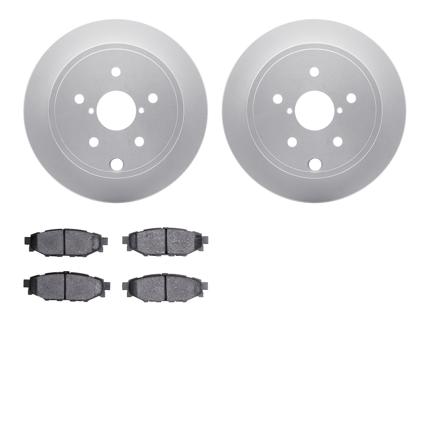 4302-13028 Geospec Brake Rotors with 3000-Series Ceramic Brake Pads Kit, 2015-2021 Subaru, Position: Rear