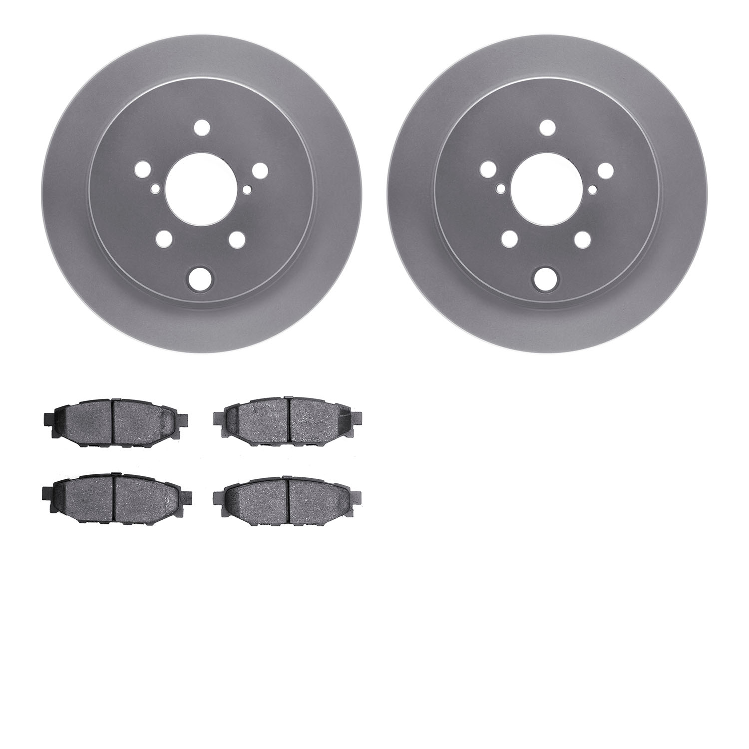 4302-13029 Geospec Brake Rotors with 3000-Series Ceramic Brake Pads Kit, Fits Select Subaru, Position: Rear