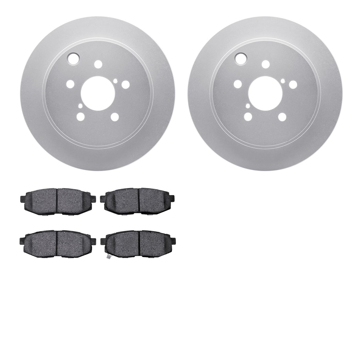 4302-13031 Geospec Brake Rotors with 3000-Series Ceramic Brake Pads Kit, 2014-2018 Subaru, Position: Rear