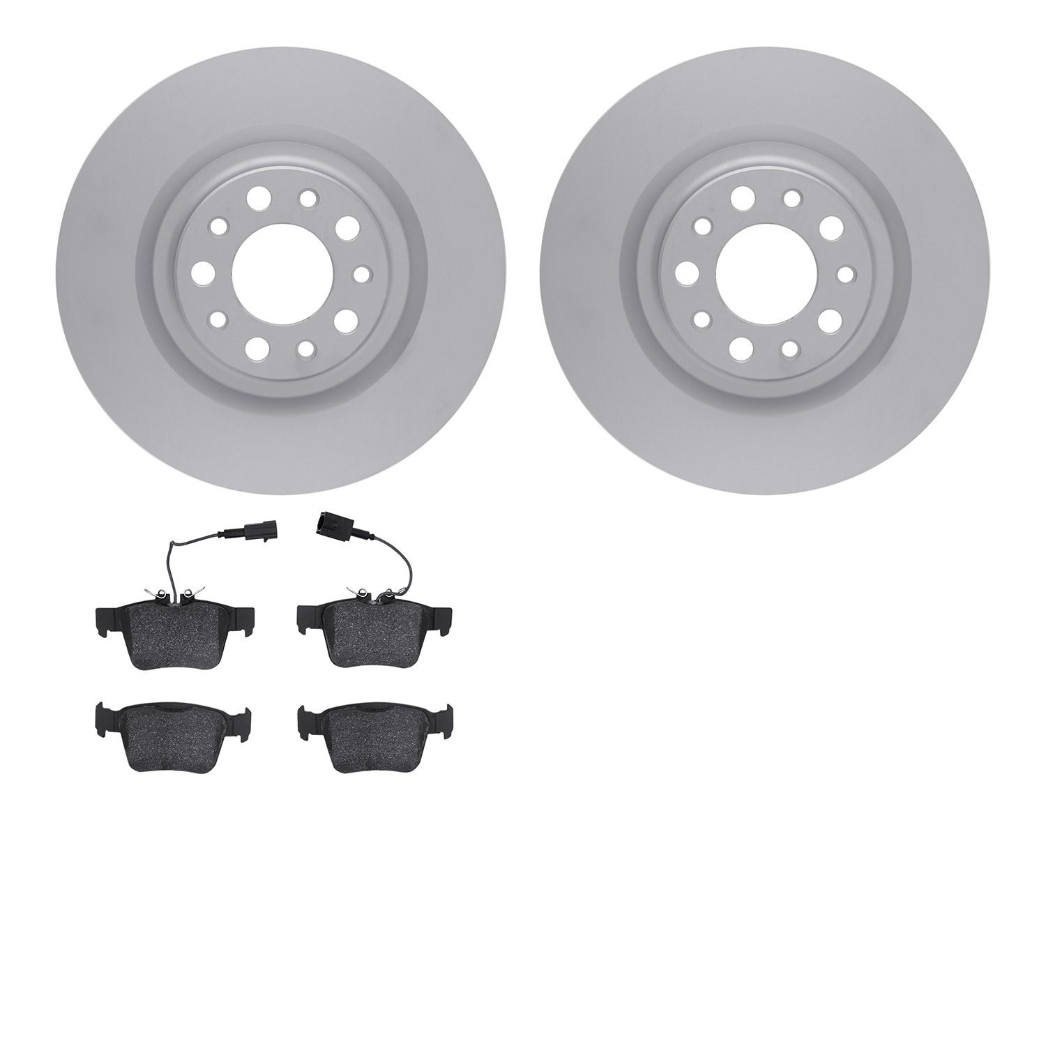 4302-16001 Geospec Brake Rotors with 3000-Series Ceramic Brake Pads Kit, 2017-2021 Alfa Romeo, Position: Rear