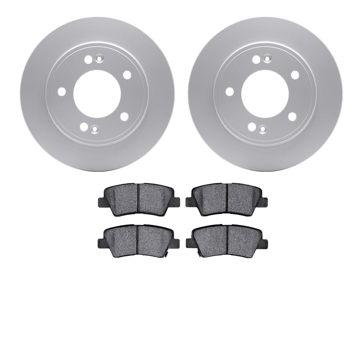 4302-21026 Geospec Brake Rotors with 3000-Series Ceramic Brake Pads Kit, Fits Select Kia/Hyundai/Genesis, Position: Rear