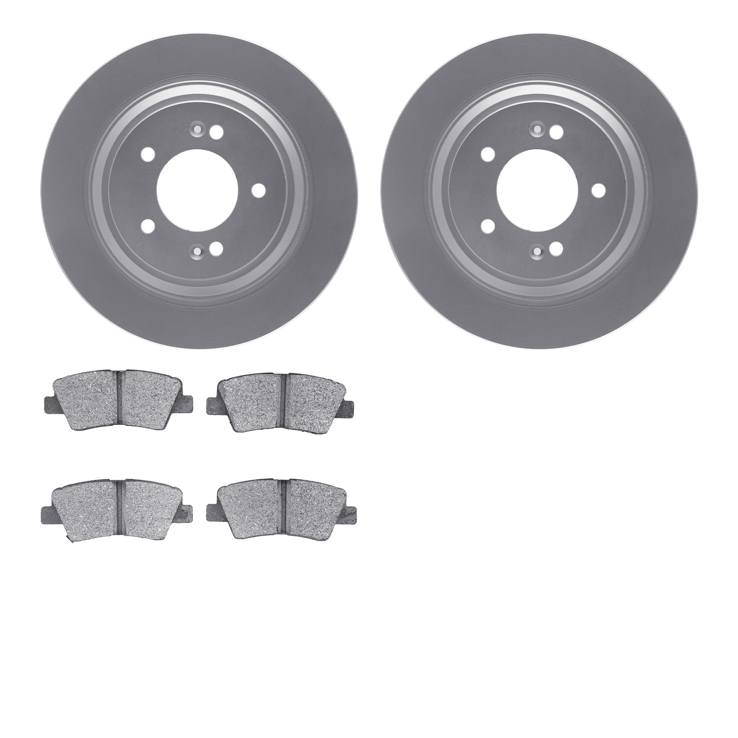 4302-21036 Geospec Brake Rotors with 3000-Series Ceramic Brake Pads Kit, 2017-2020 Kia/Hyundai/Genesis, Position: Rear
