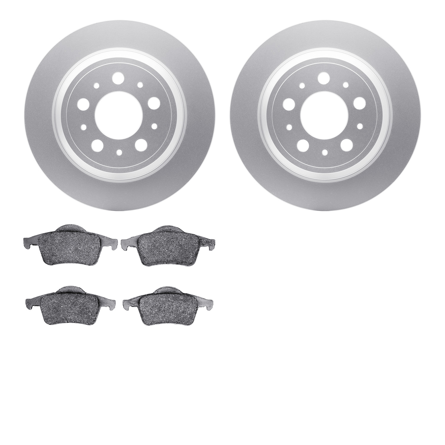 4302-27018 Geospec Brake Rotors with 3000-Series Ceramic Brake Pads Kit, 1999-2009 Volvo, Position: Rear