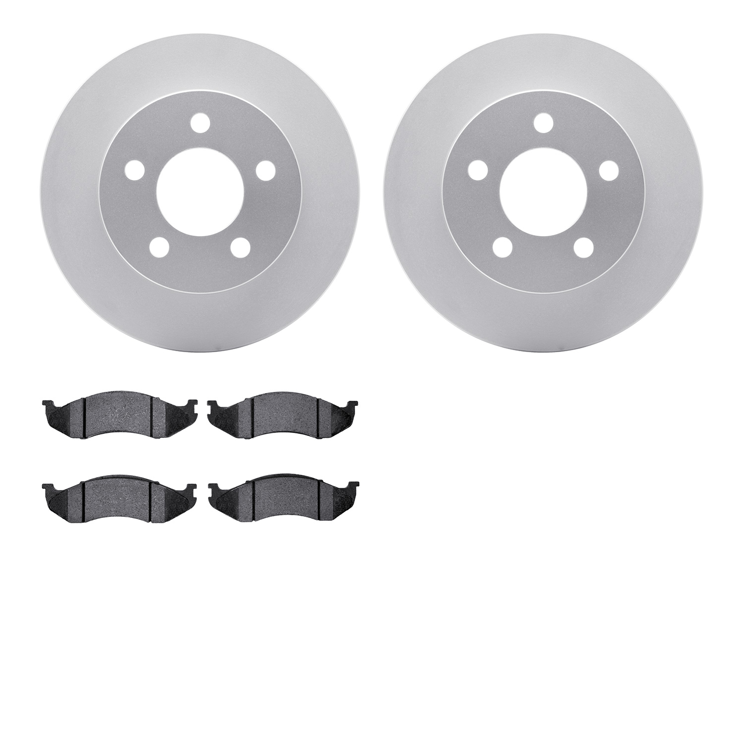 4302-42001 Geospec Brake Rotors with 3000-Series Ceramic Brake Pads Kit, 1990-1999 Mopar, Position: Front