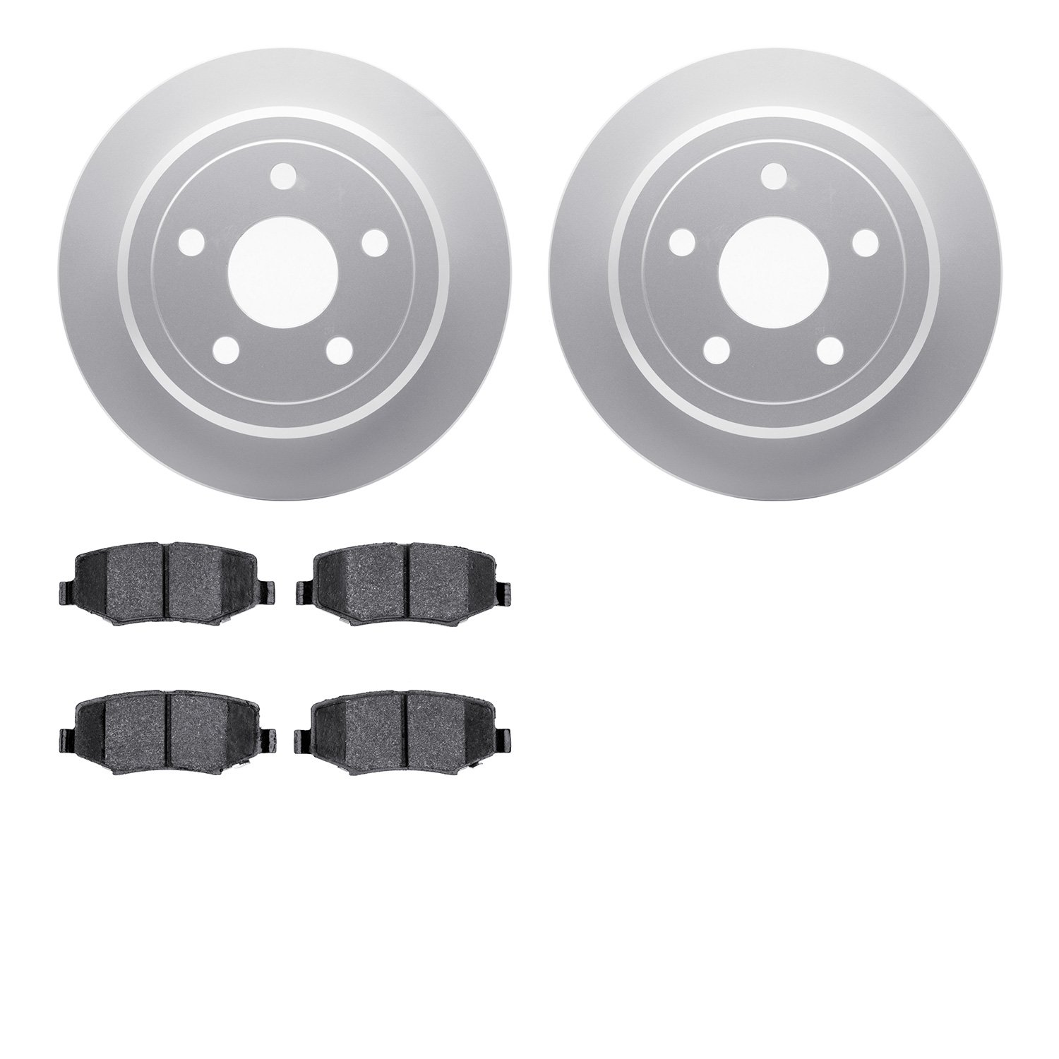 4302-42021 Geospec Brake Rotors with 3000-Series Ceramic Brake Pads Kit, 2007-2018 Mopar, Position: Rear