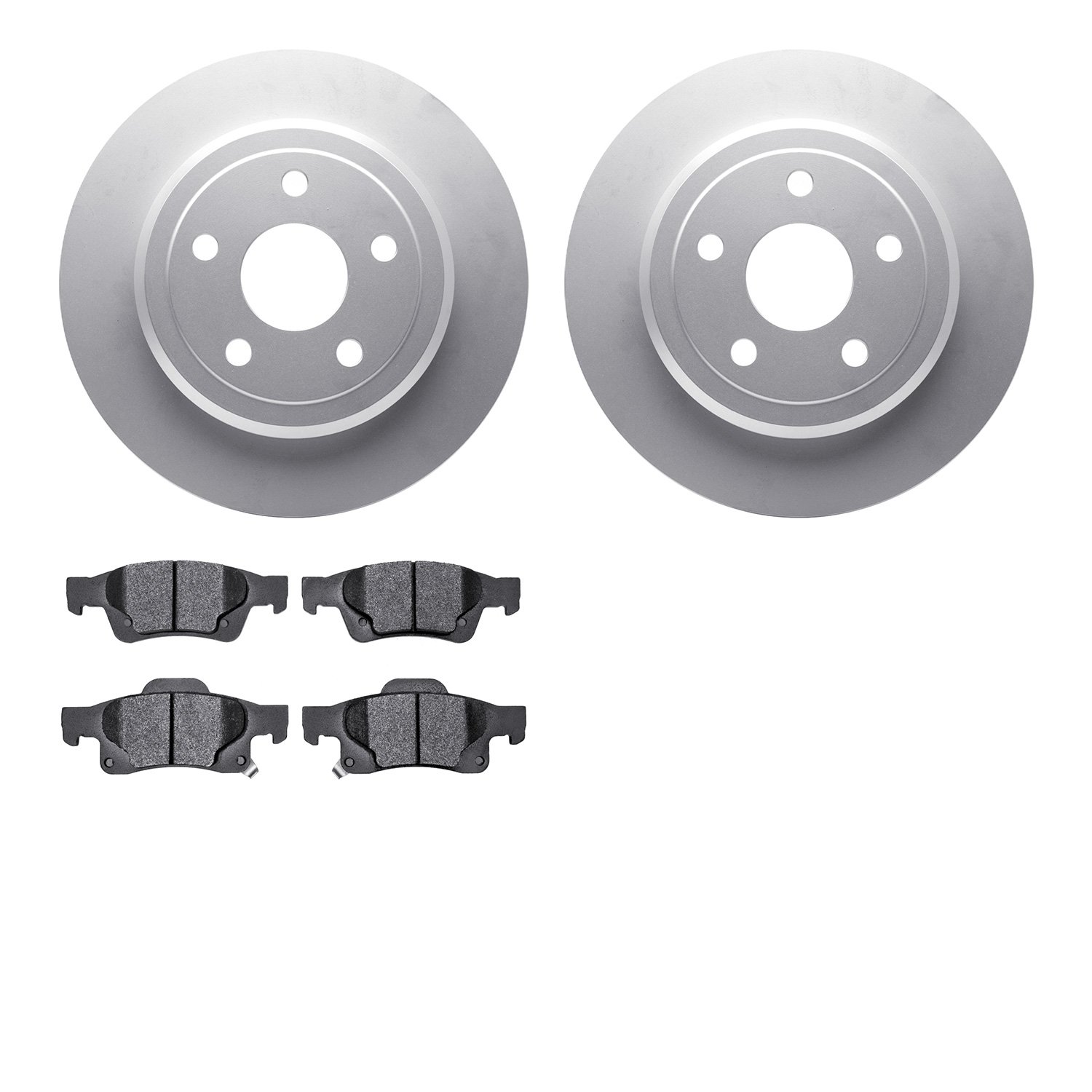 4302-42023 Geospec Brake Rotors with 3000-Series Ceramic Brake Pads Kit, Fits Select Mopar, Position: Rear