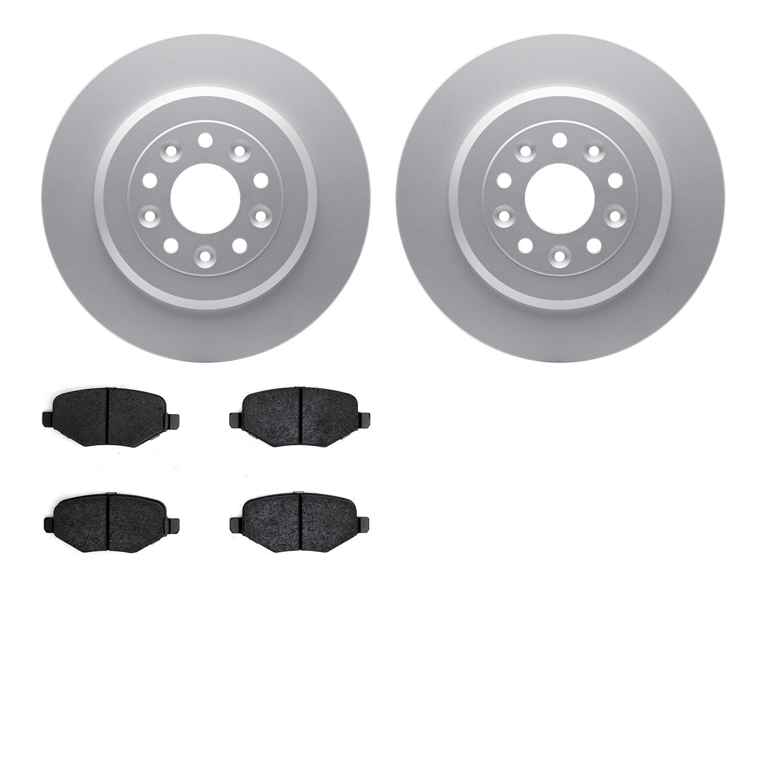 4302-54108 Geospec Brake Rotors with 3000-Series Ceramic Brake Pads Kit, 2009-2019 Ford/Lincoln/Mercury/Mazda, Position: Rear