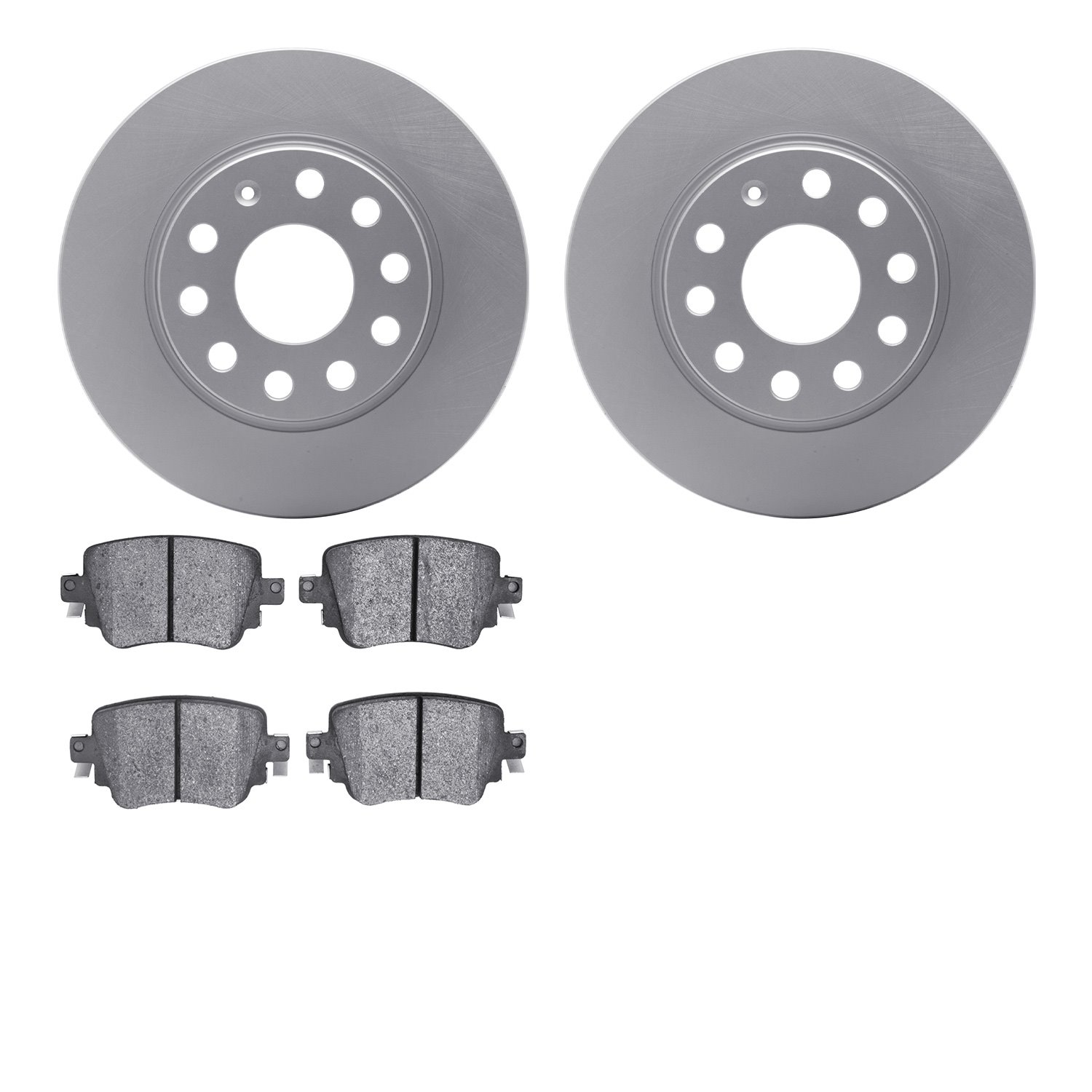 4302-74017 Geospec Brake Rotors with 3000-Series Ceramic Brake Pads Kit, Fits Select Audi/Volkswagen, Position: Rear