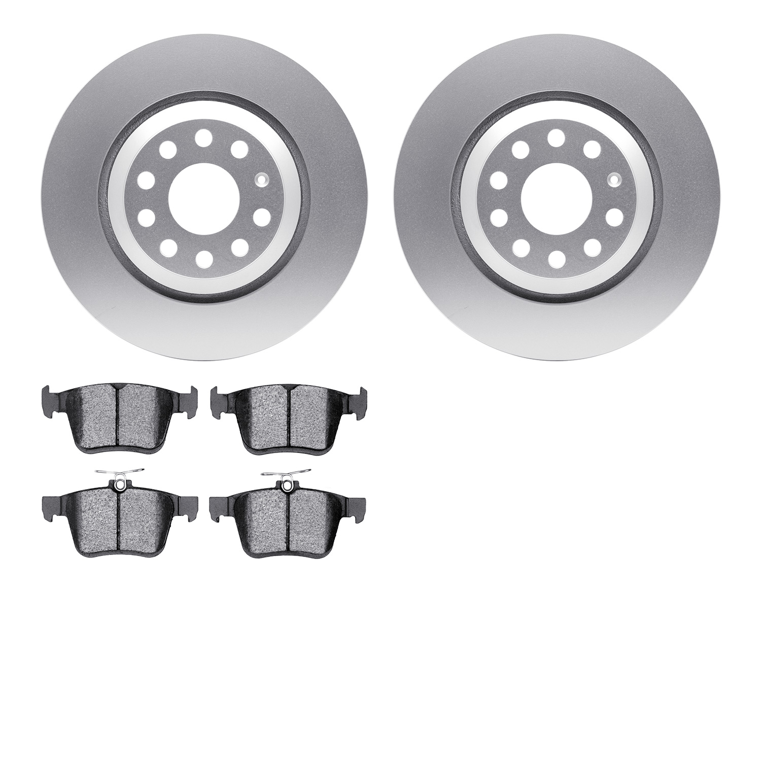 4302-74045 Geospec Brake Rotors with 3000-Series Ceramic Brake Pads Kit, Fits Select Audi/Volkswagen, Position: Rear