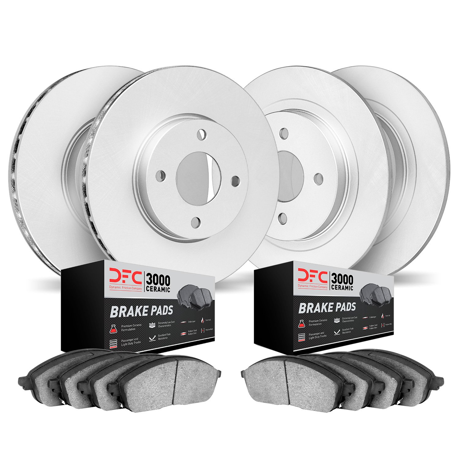4304-03048 Geospec Brake Rotors with 3000-Series Ceramic Brake Pads Kit, 2012-2017 Multiple Makes/Models, Position: Front and Re