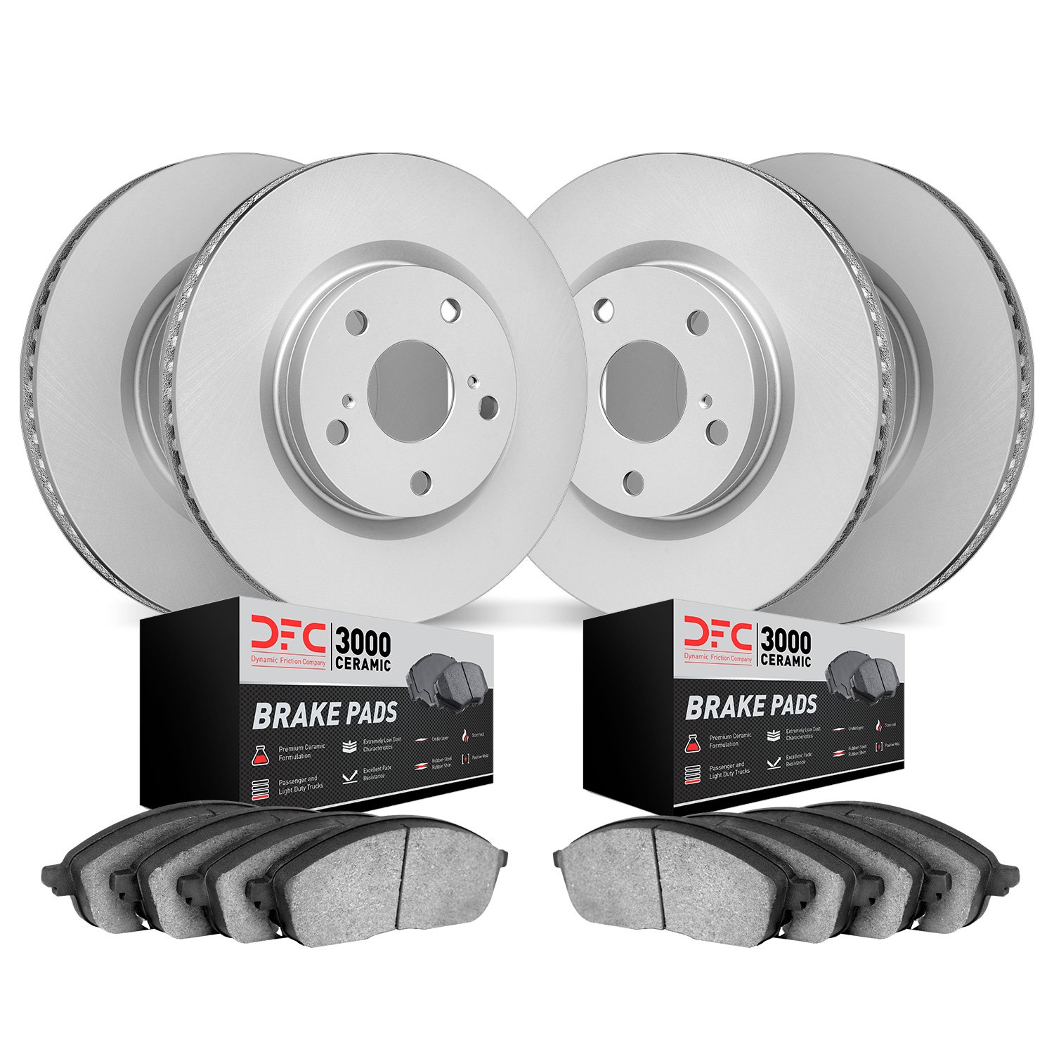 4304-11007 Geospec Brake Rotors with 3000-Series Ceramic Brake Pads Kit, 2010-2012 Land Rover, Position: Front and Rear