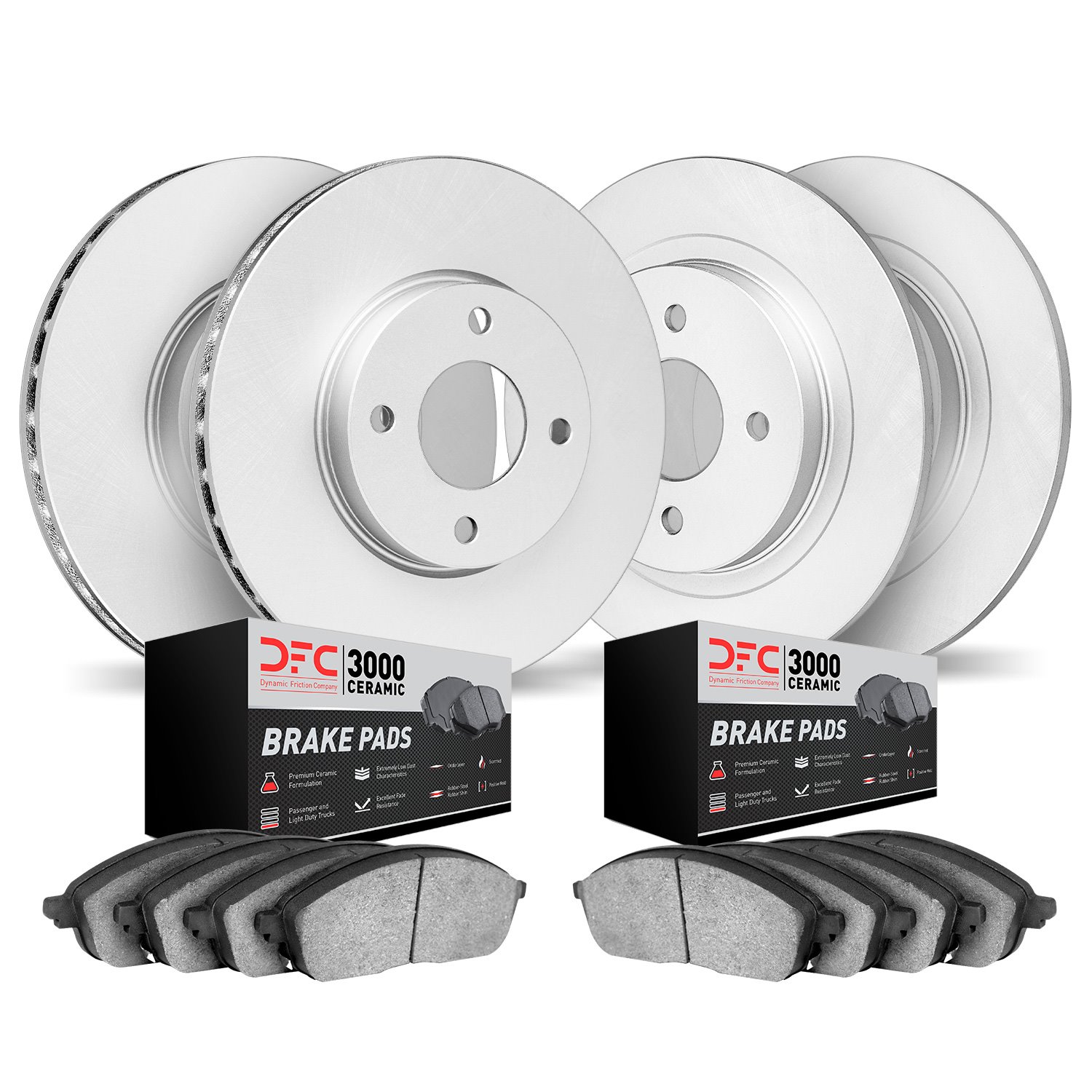 4304-31003 Geospec Brake Rotors with 3000-Series Ceramic Brake Pads Kit, 1984-1991 BMW, Position: Front and Rear