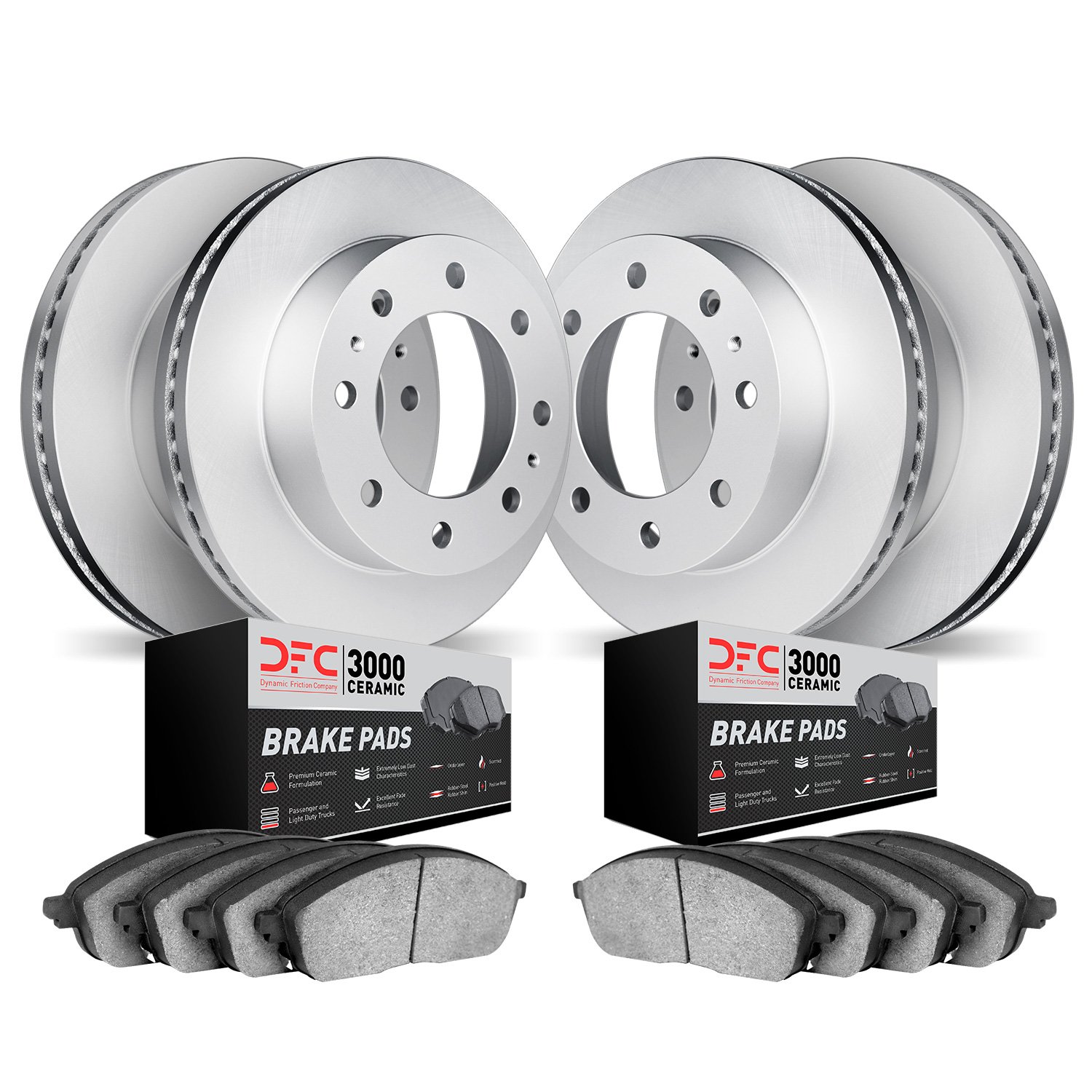 4304-40006 Geospec Brake Rotors with 3000-Series Ceramic Brake Pads Kit, 2000-2002 Mopar, Position: Front and Rear