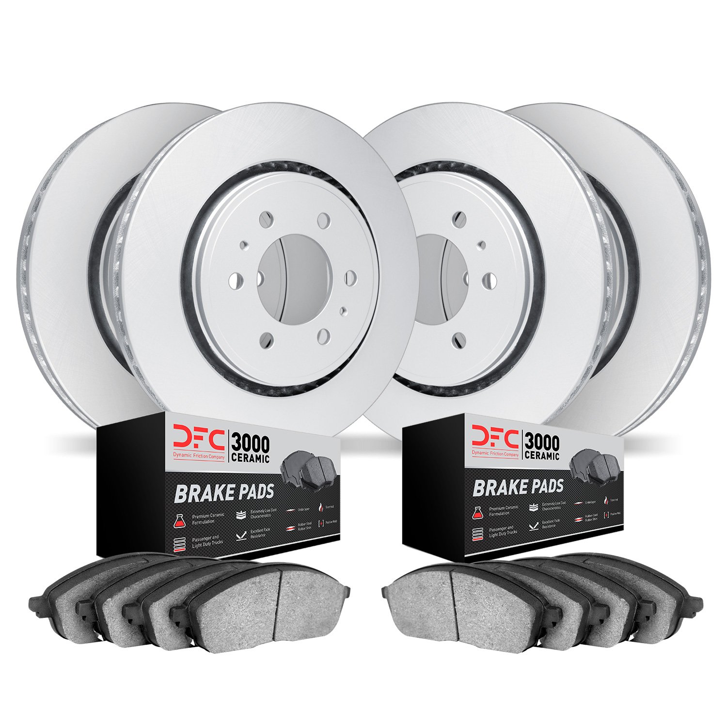 4304-46044 Geospec Brake Rotors with 3000-Series Ceramic Brake Pads Kit, 2017-2020 GM, Position: Front and Rear