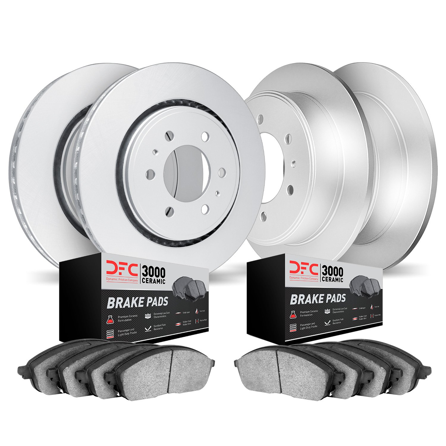 4304-67031 Geospec Brake Rotors with 3000-Series Ceramic Brake Pads Kit, 2004-2005 Infiniti/Nissan, Position: Front and Rear