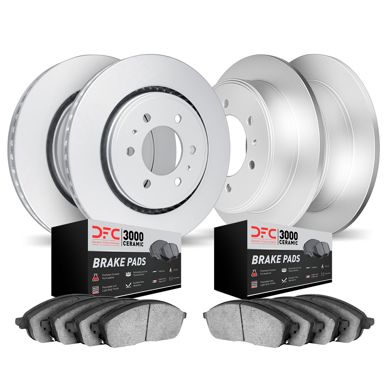 4304-67032 Geospec Brake Rotors with 3000-Series Ceramic Brake Pads Kit, 2005-2007 Infiniti/Nissan, Position: Front and Rear