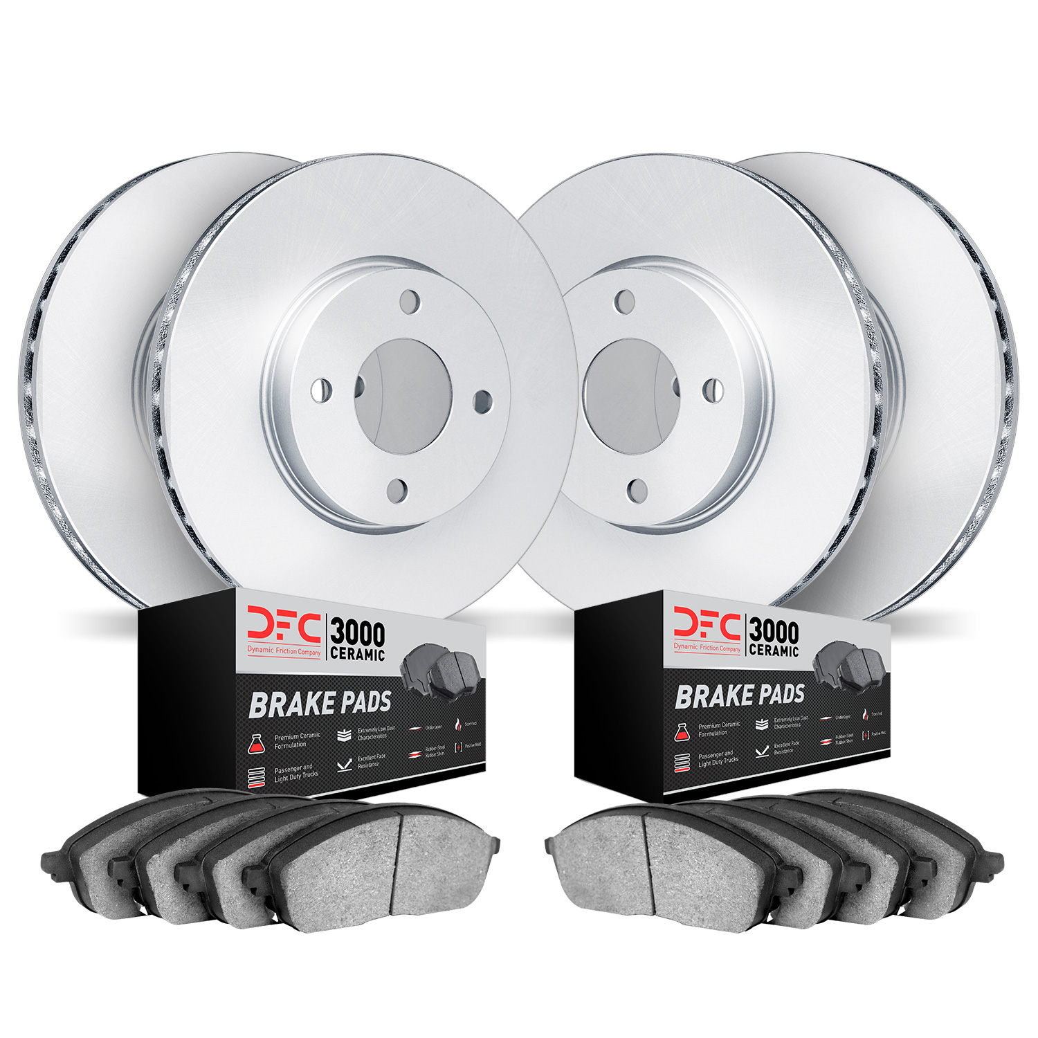 4304-76017 Geospec Brake Rotors with 3000-Series Ceramic Brake Pads Kit, 2000-2005 Lexus/Toyota/Scion, Position: Front and Rear