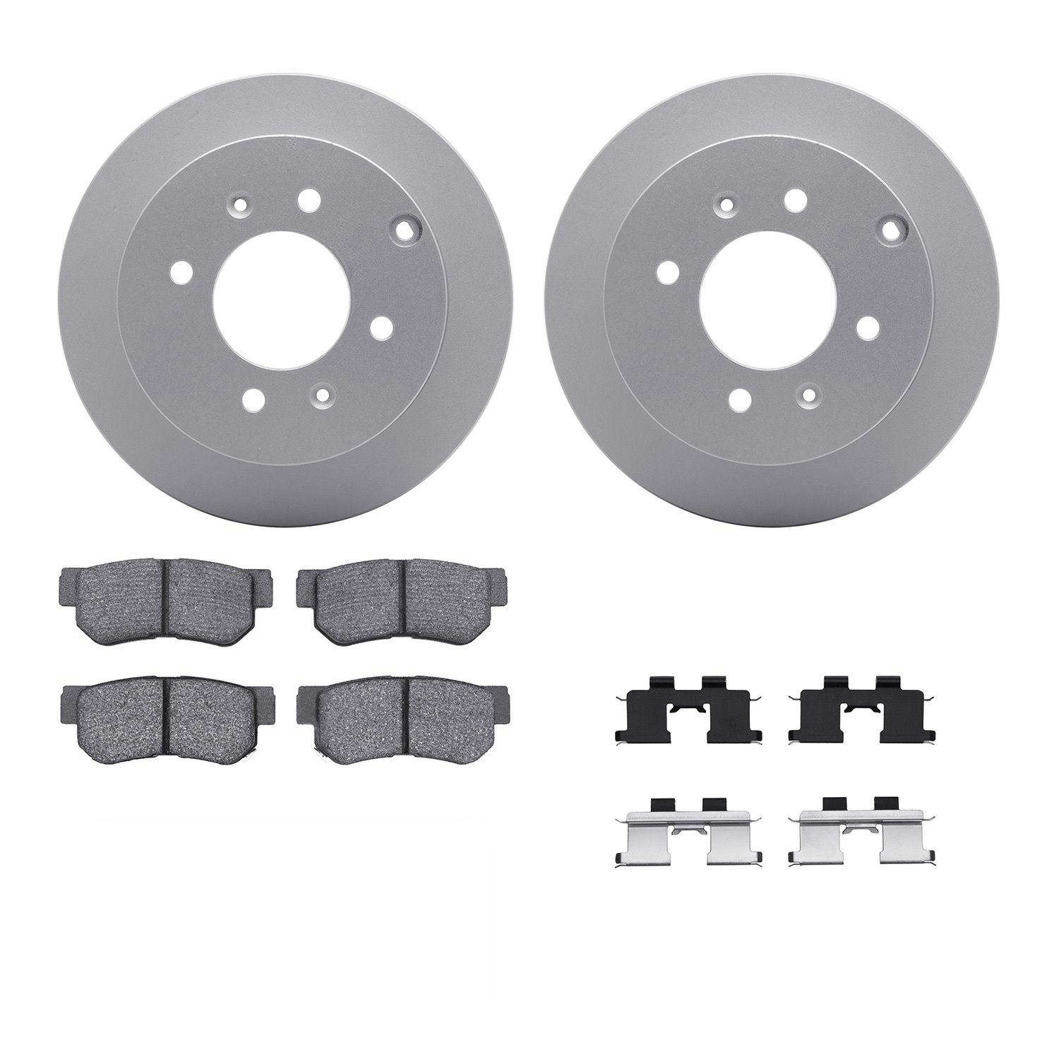 4312-03004 Geospec Brake Rotors with 3000-Series Ceramic Brake Pads & Hardware, 1999-2006 Kia/Hyundai/Genesis, Position: Rear