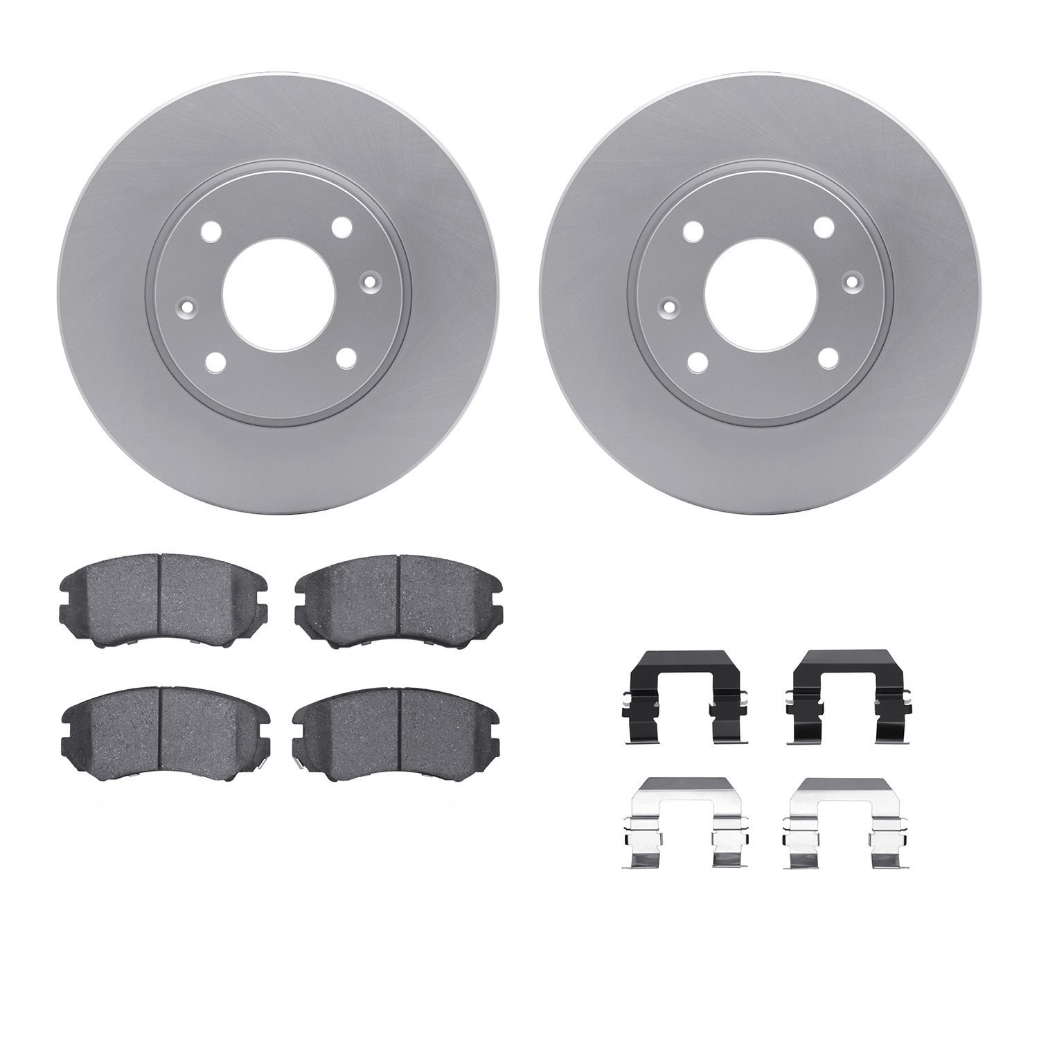 4312-03012 Geospec Brake Rotors with 3000-Series Ceramic Brake Pads & Hardware, 2003-2013 Kia/Hyundai/Genesis, Position: Front