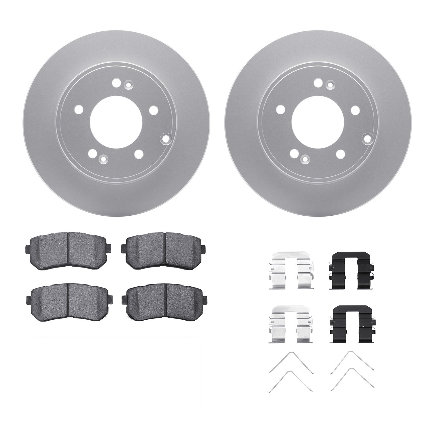 4312-03024 Geospec Brake Rotors with 3000-Series Ceramic Brake Pads & Hardware, 2016-2020 Kia/Hyundai/Genesis, Position: Rear