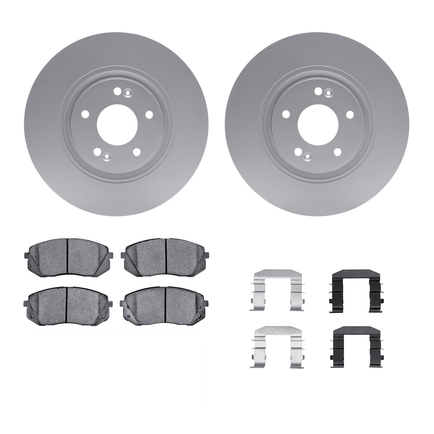 4312-03027 Geospec Brake Rotors with 3000-Series Ceramic Brake Pads & Hardware, 2014-2017 Kia/Hyundai/Genesis, Position: Front