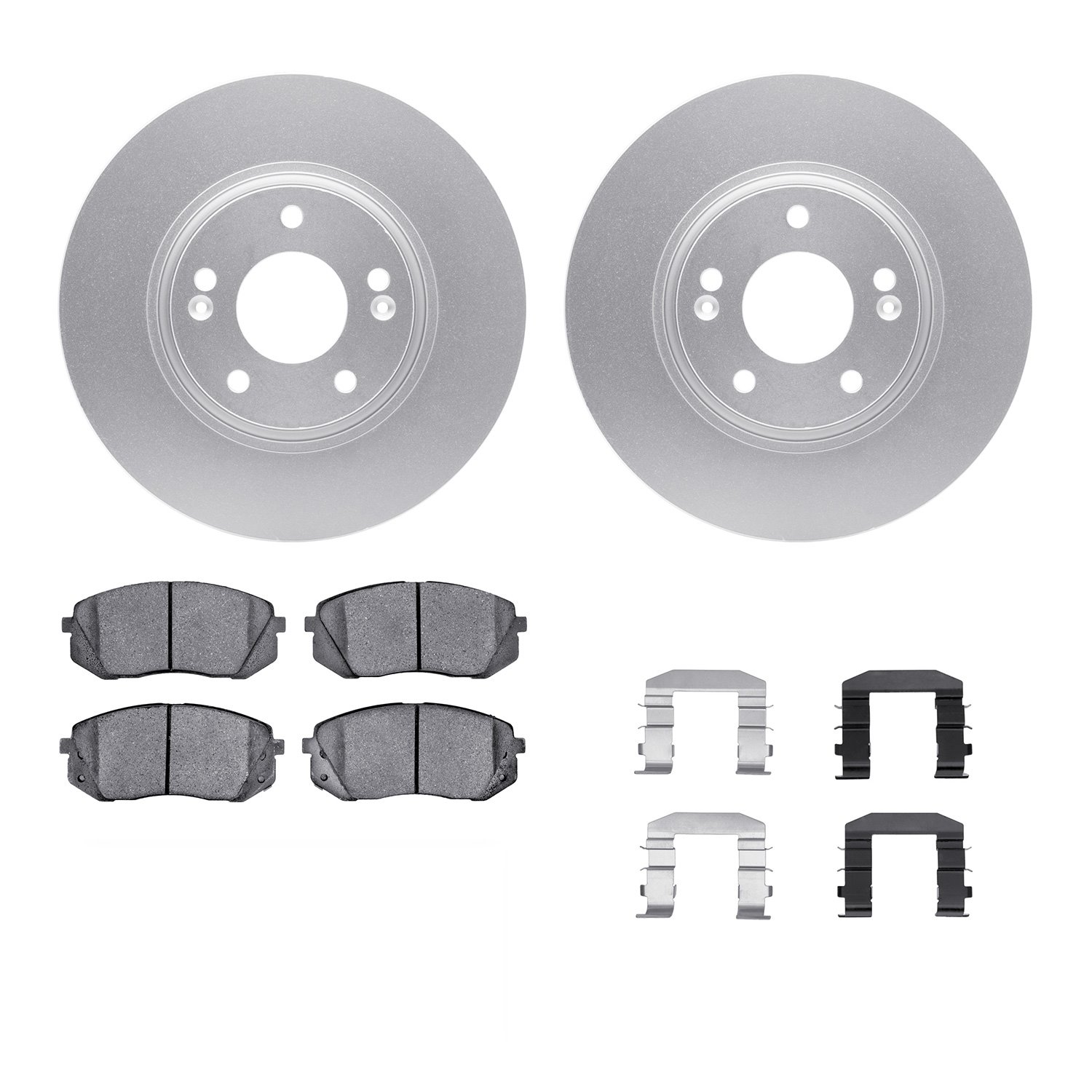 4312-03028 Geospec Brake Rotors with 3000-Series Ceramic Brake Pads & Hardware, 2010-2016 Kia/Hyundai/Genesis, Position: Front