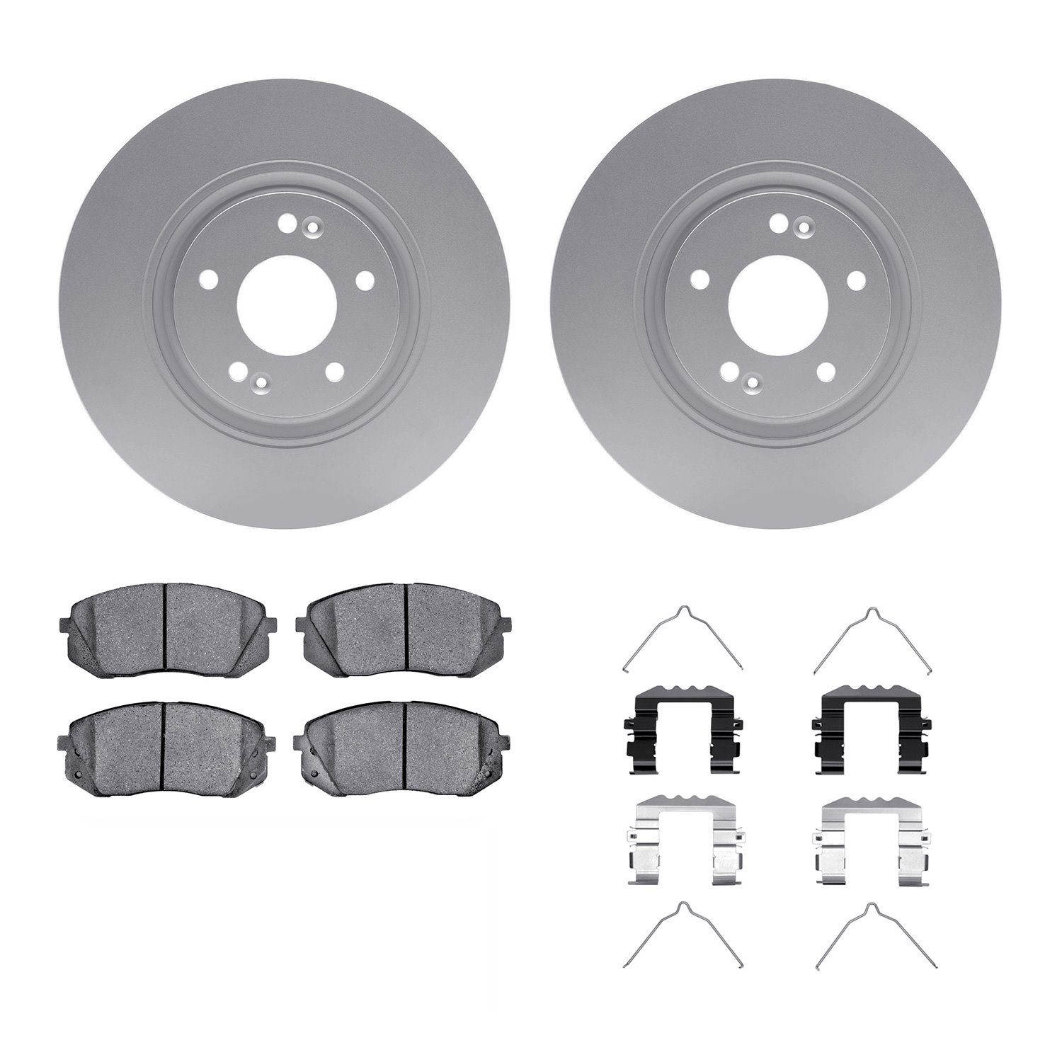 4312-03030 Geospec Brake Rotors with 3000-Series Ceramic Brake Pads & Hardware, 2015-2015 Kia/Hyundai/Genesis, Position: Front