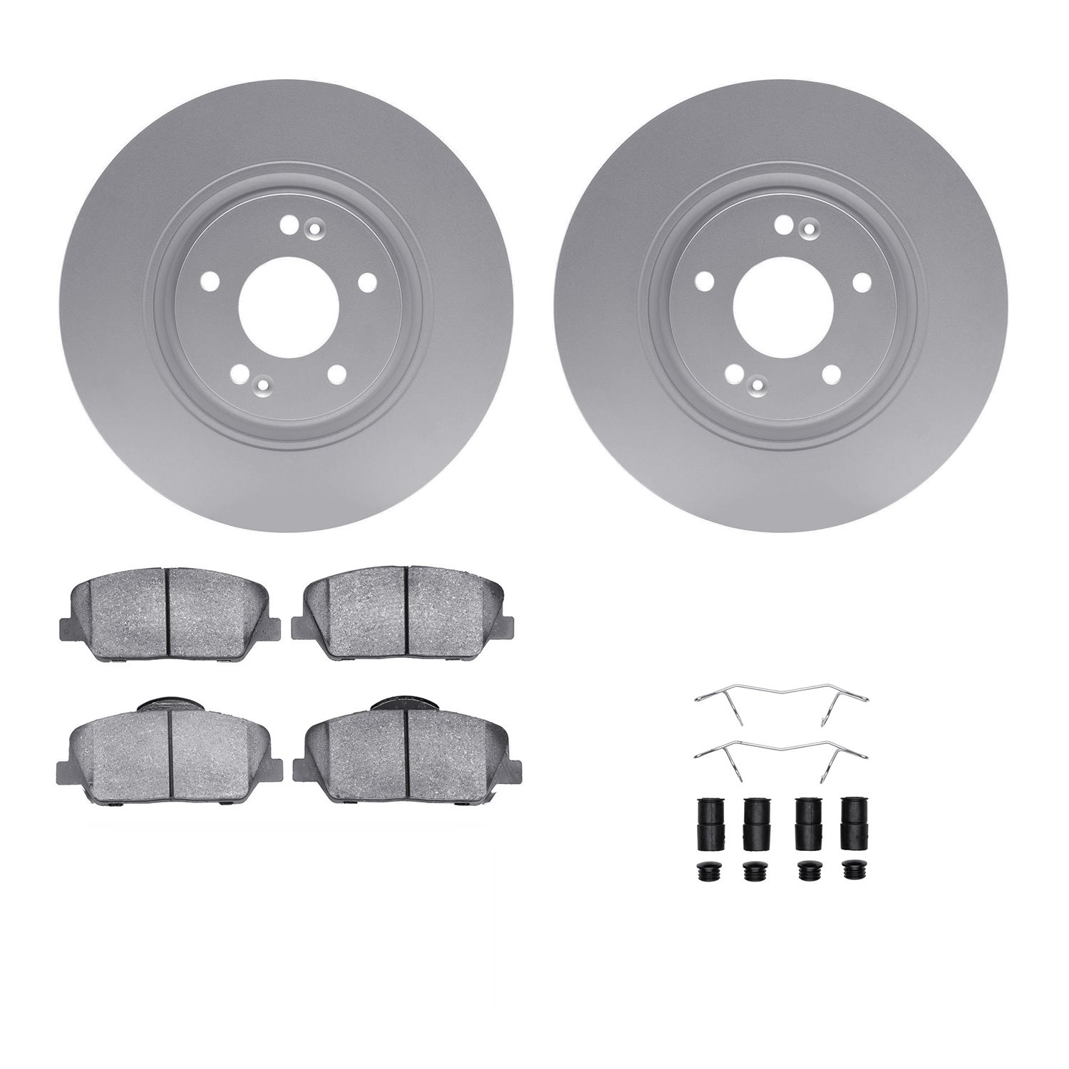 4312-03046 Geospec Brake Rotors with 3000-Series Ceramic Brake Pads & Hardware, 2011-2015 Kia/Hyundai/Genesis, Position: Front