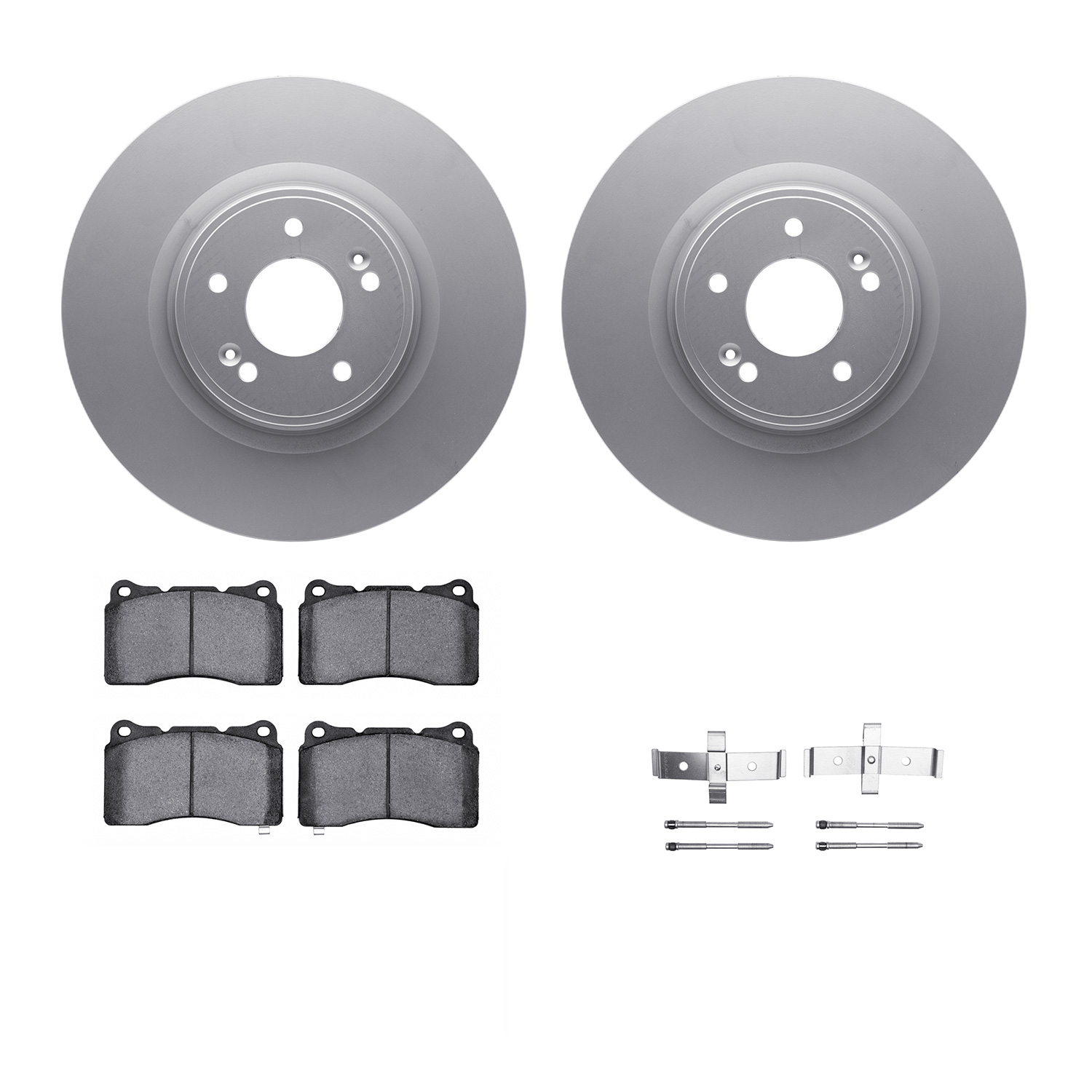 4312-03058 Geospec Brake Rotors with 3000-Series Ceramic Brake Pads & Hardware, 2010-2016 Kia/Hyundai/Genesis, Position: Front