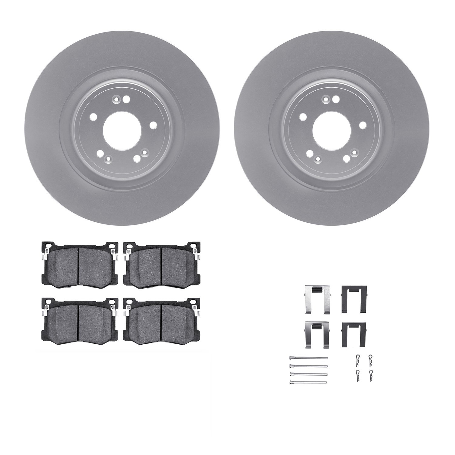 4312-03061 Geospec Brake Rotors with 3000-Series Ceramic Brake Pads & Hardware, 2018-2020 Kia/Hyundai/Genesis, Position: Front
