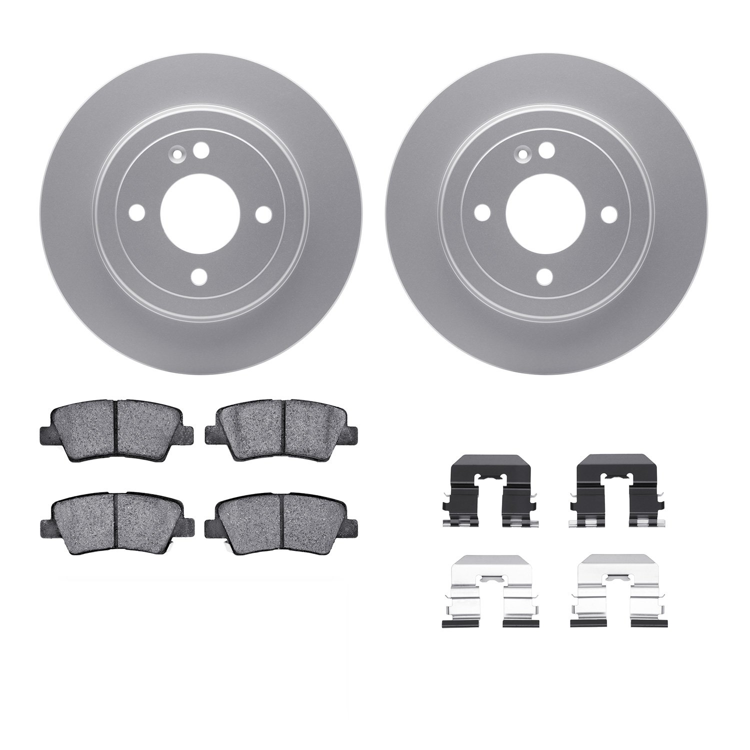 4312-03062 Geospec Brake Rotors with 3000-Series Ceramic Brake Pads & Hardware, 2013-2015 Mopar, Position: Rear
