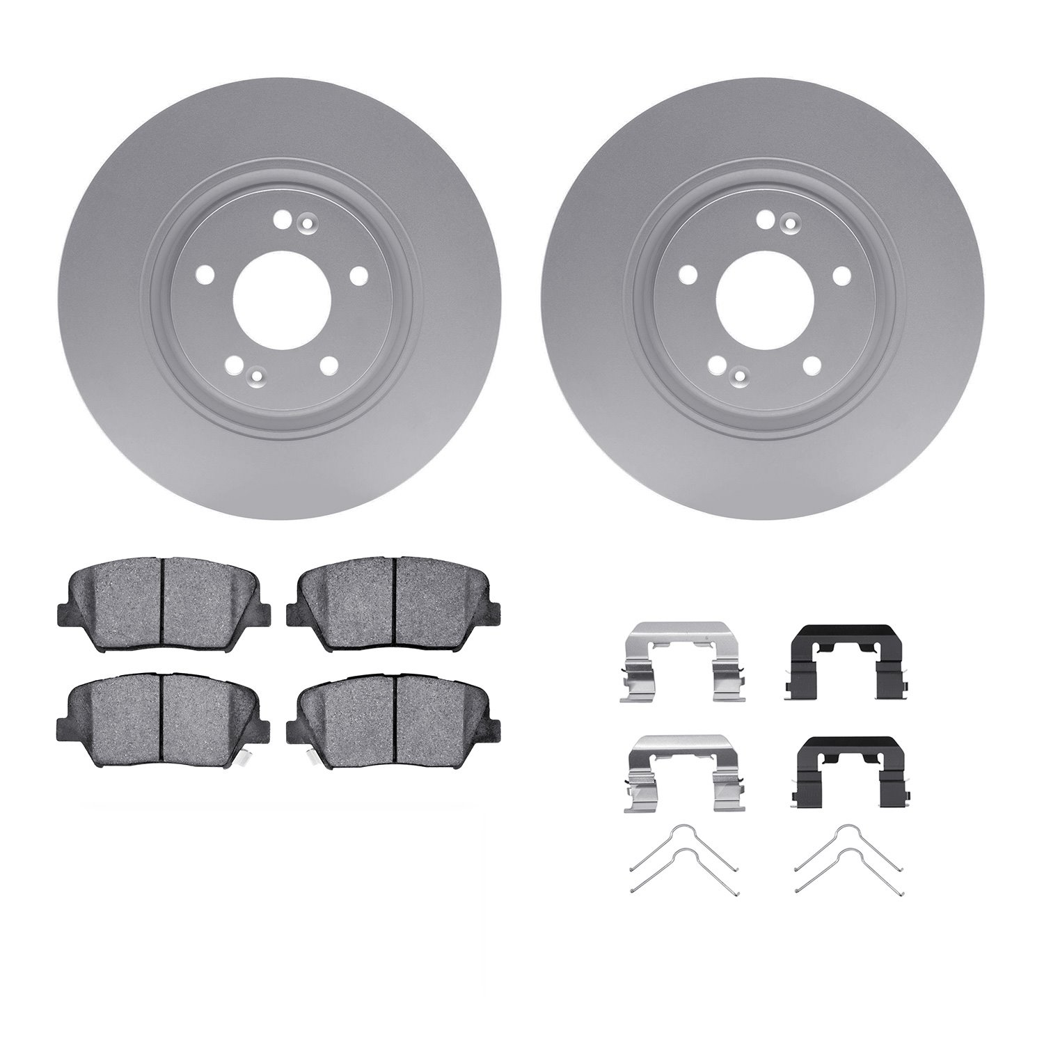 4312-03066 Geospec Brake Rotors with 3000-Series Ceramic Brake Pads & Hardware, Fits Select Kia/Hyundai/Genesis, Position: Front