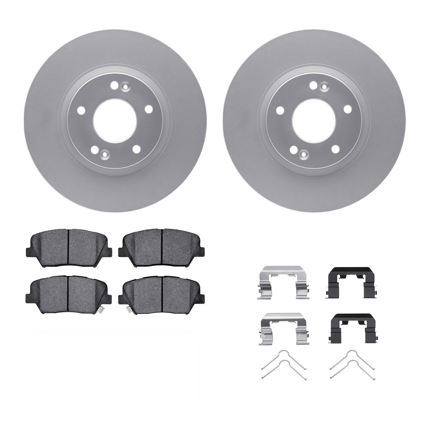 4312-03067 Geospec Brake Rotors with 3000-Series Ceramic Brake Pads & Hardware, 2010-2013 Kia/Hyundai/Genesis, Position: Front