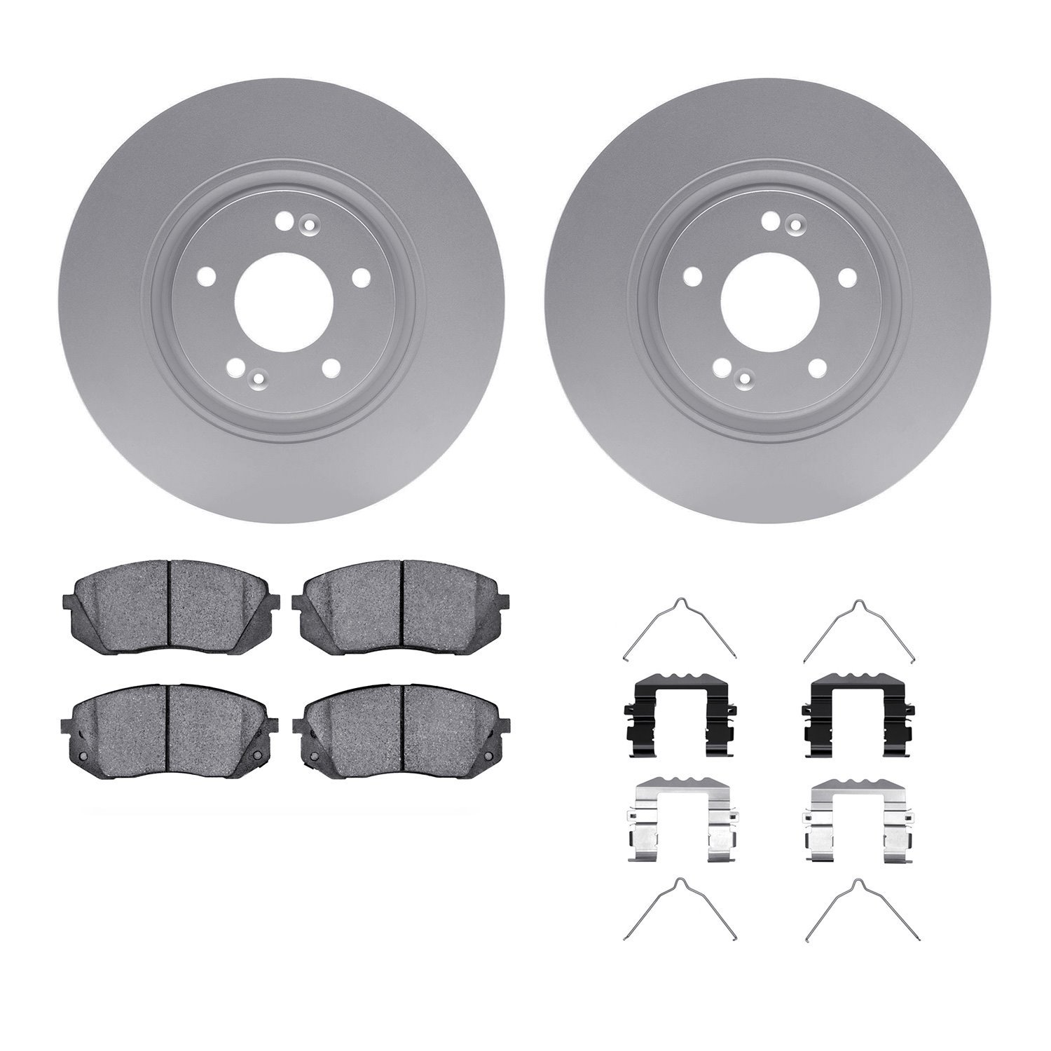 4312-03081 Geospec Brake Rotors with 3000-Series Ceramic Brake Pads & Hardware, 2016-2020 Kia/Hyundai/Genesis, Position: Front