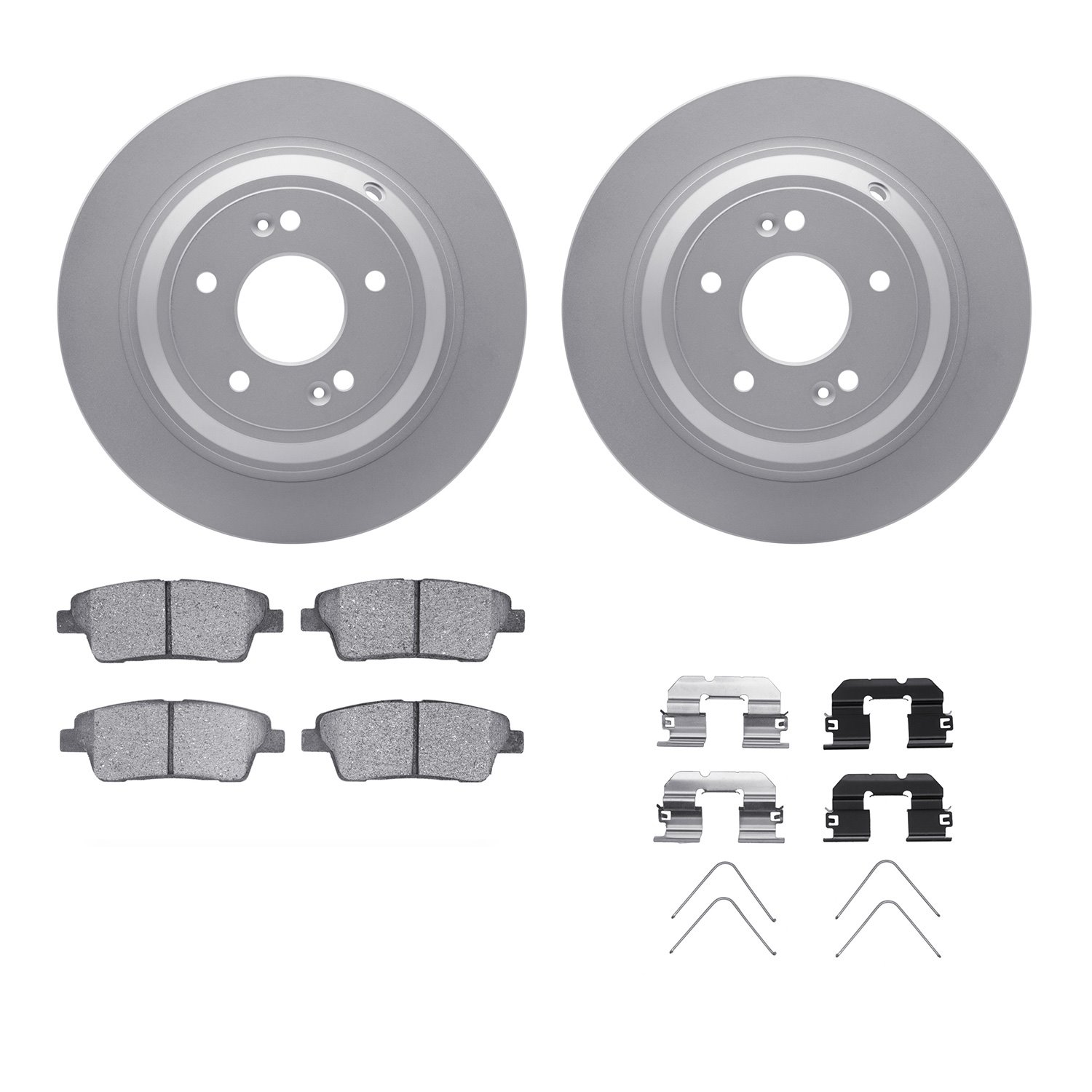 4312-03086 Geospec Brake Rotors with 3000-Series Ceramic Brake Pads & Hardware, 2018-2020 Kia/Hyundai/Genesis, Position: Rear