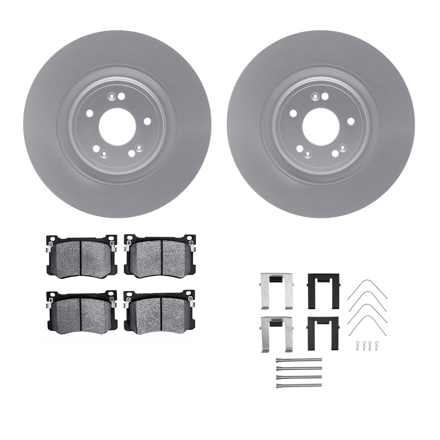 4312-03087 Geospec Brake Rotors with 3000-Series Ceramic Brake Pads & Hardware, 2018-2020 Kia/Hyundai/Genesis, Position: Front