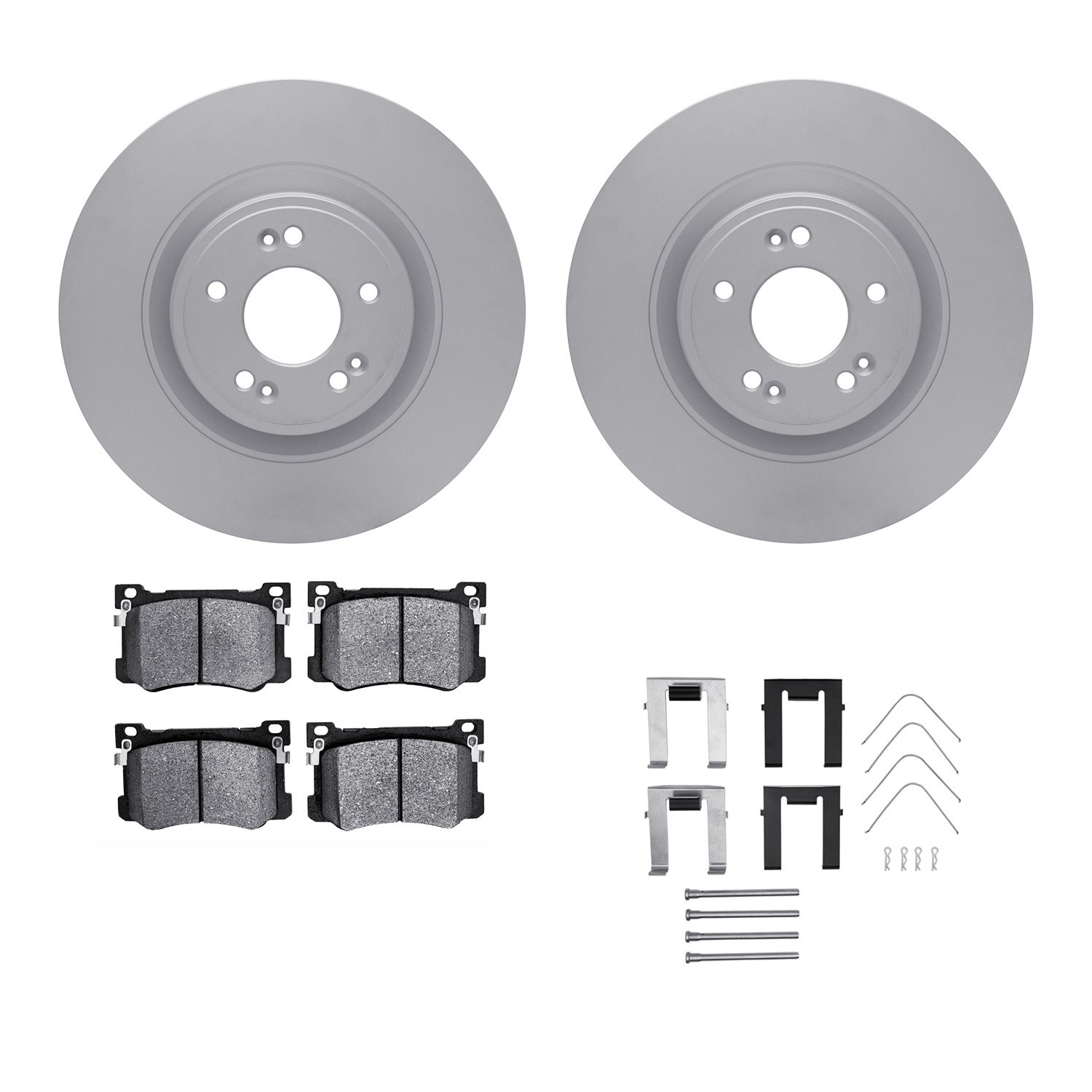 4312-03088 Geospec Brake Rotors with 3000-Series Ceramic Brake Pads & Hardware, 2018-2020 Kia/Hyundai/Genesis, Position: Front
