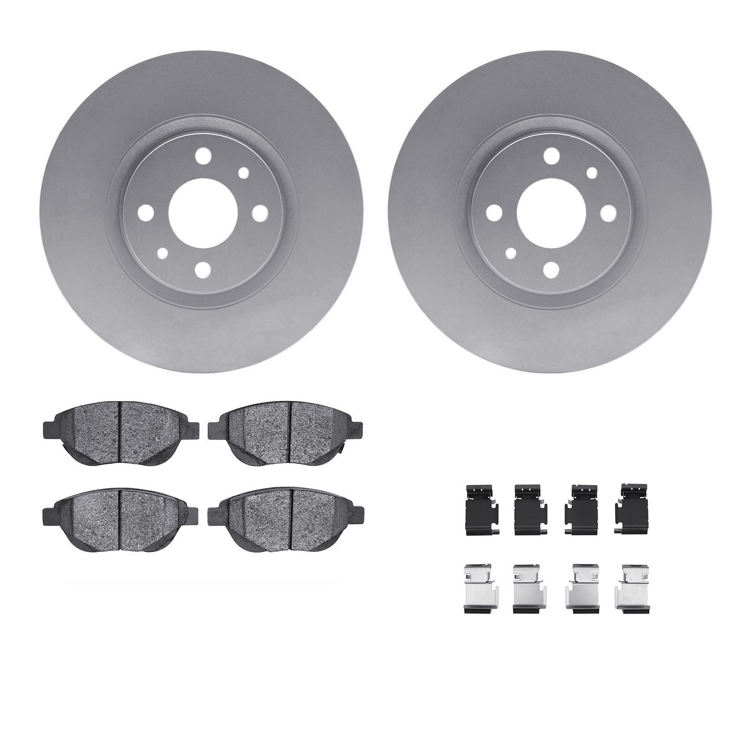 4312-07007 Geospec Brake Rotors with 3000-Series Ceramic Brake Pads & Hardware, 2012-2019 Mopar, Position: Front