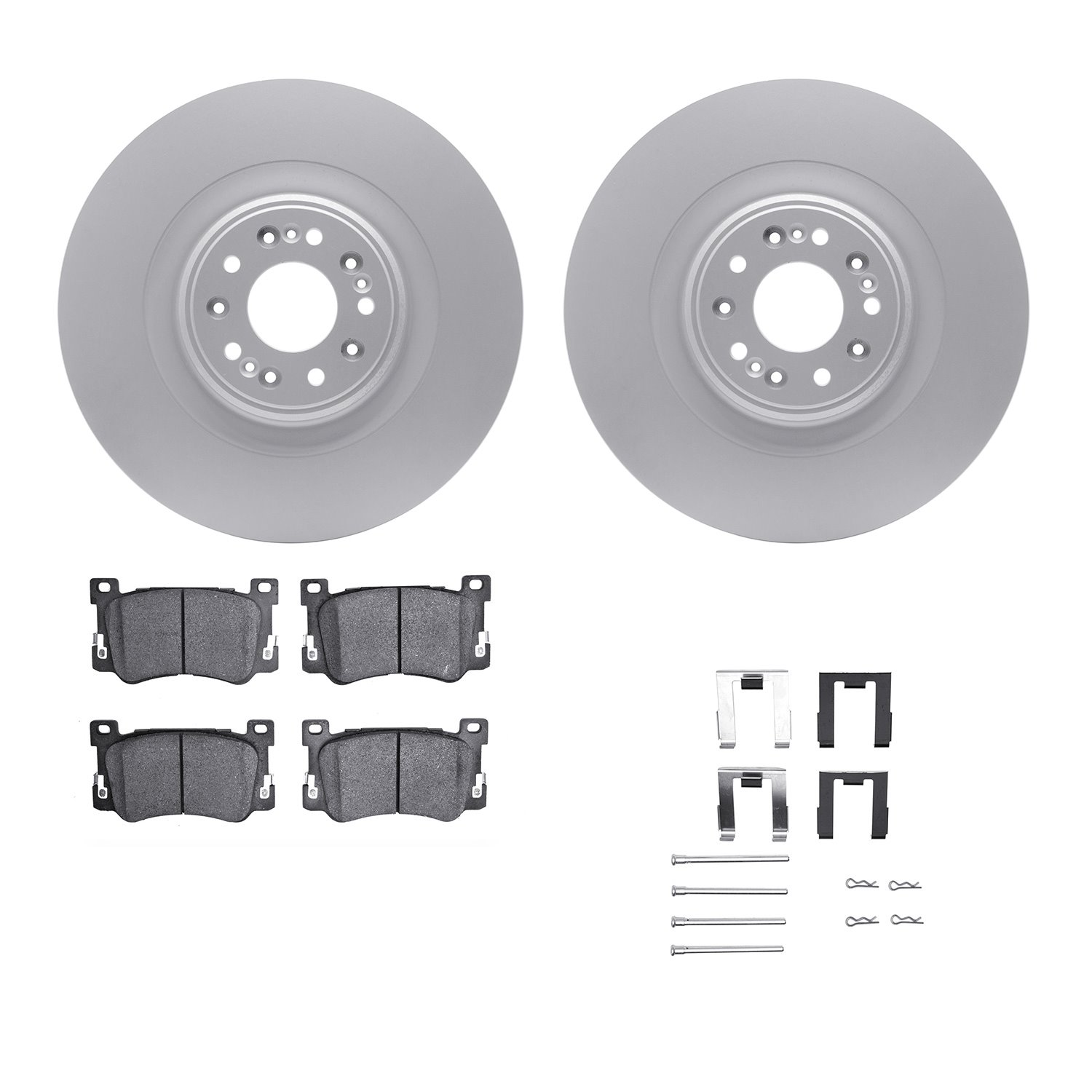 4312-10001 Geospec Brake Rotors with 3000-Series Ceramic Brake Pads & Hardware, Fits Select Kia/Hyundai/Genesis, Position: Front