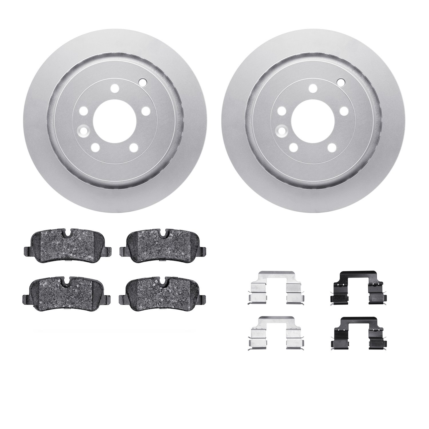 4312-11009 Geospec Brake Rotors with 3000-Series Ceramic Brake Pads & Hardware, 2005-2016 Land Rover, Position: Rear