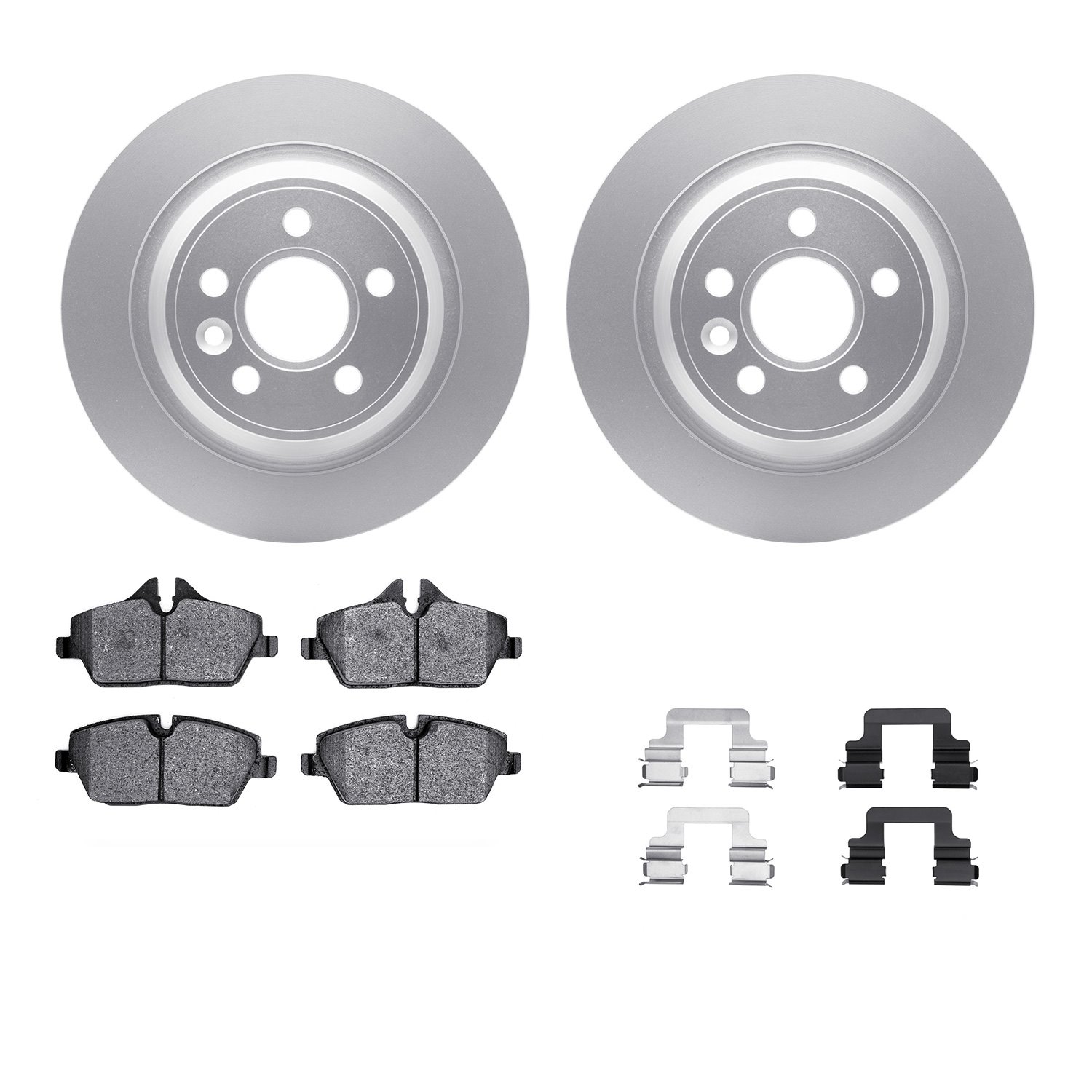 4312-11012 Geospec Brake Rotors with 3000-Series Ceramic Brake Pads & Hardware, 2012-2015 Land Rover, Position: Rear