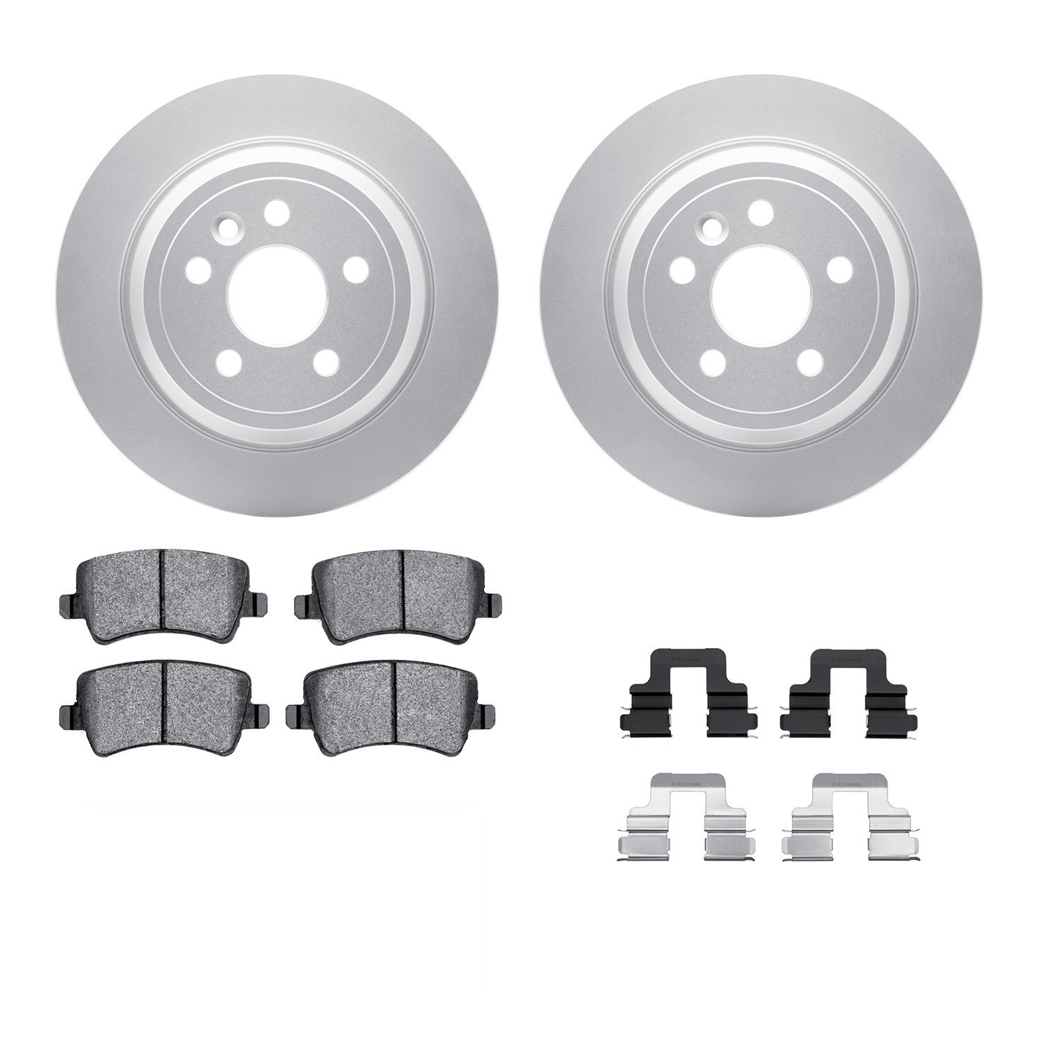 4312-11013 Geospec Brake Rotors with 3000-Series Ceramic Brake Pads & Hardware, 2013-2015 Land Rover, Position: Rear