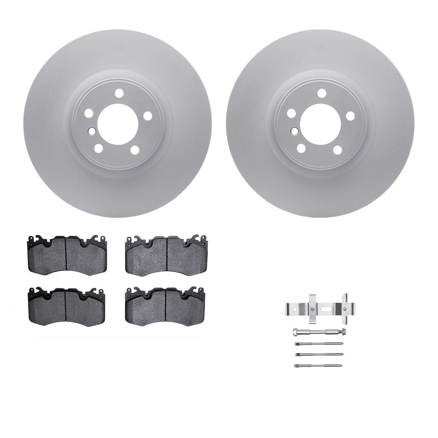 4312-11015 Geospec Brake Rotors with 3000-Series Ceramic Brake Pads & Hardware, 2010-2012 Land Rover, Position: Front