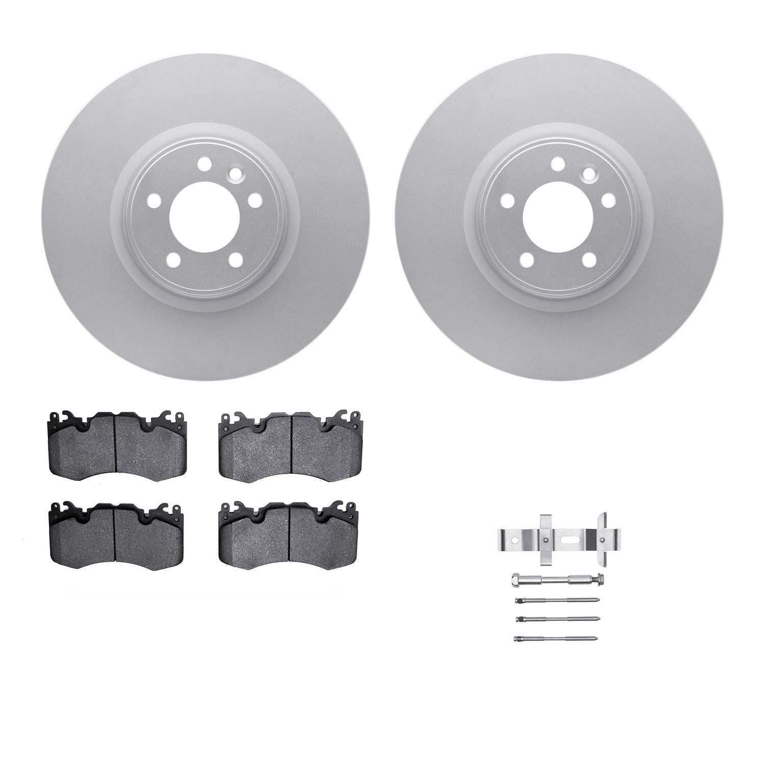 4312-11016 Geospec Brake Rotors with 3000-Series Ceramic Brake Pads & Hardware, 2010-2017 Land Rover, Position: Front