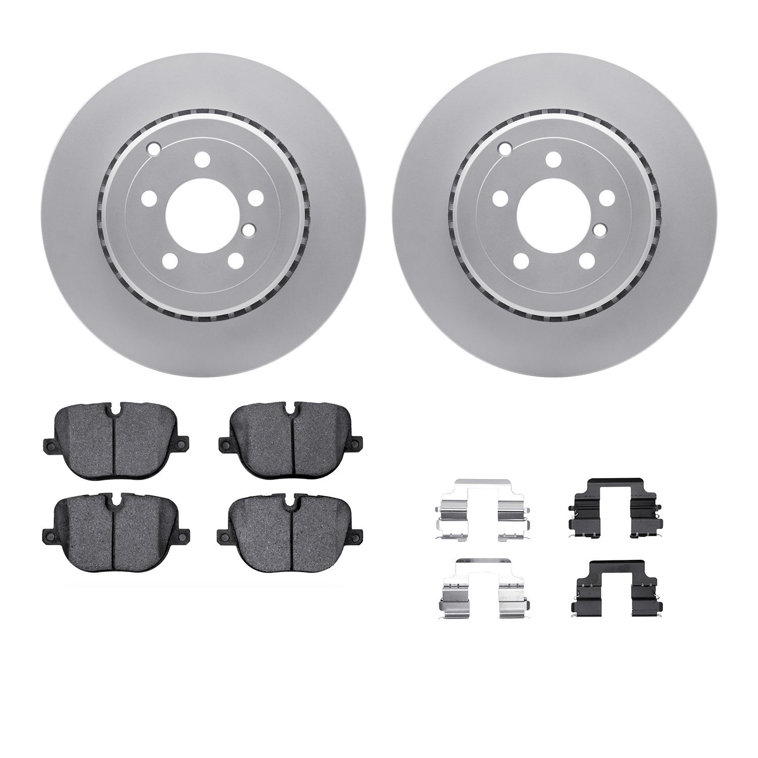 4312-11017 Geospec Brake Rotors with 3000-Series Ceramic Brake Pads & Hardware, 2010-2012 Land Rover, Position: Rear