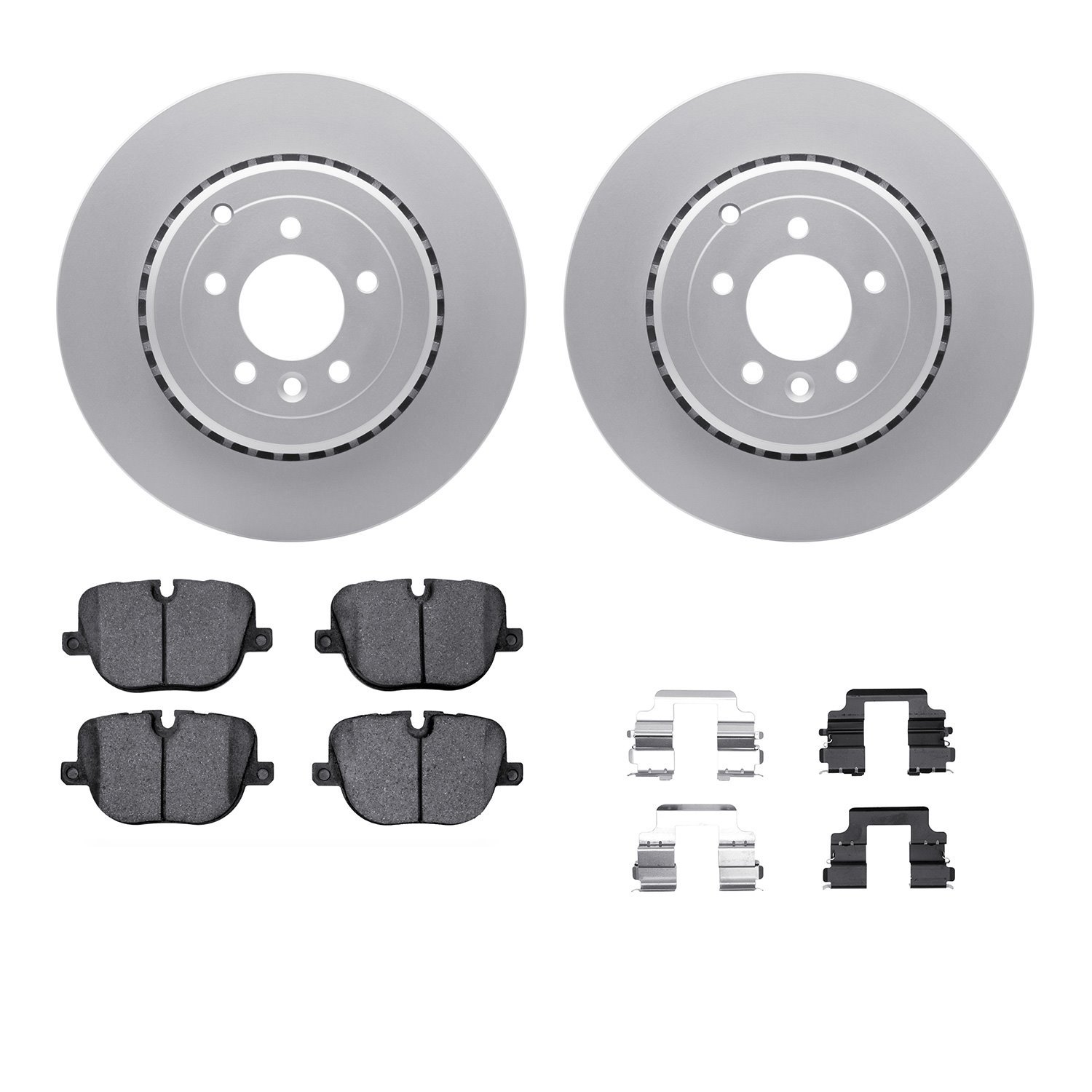 4312-11018 Geospec Brake Rotors with 3000-Series Ceramic Brake Pads & Hardware, 2010-2013 Land Rover, Position: Rear